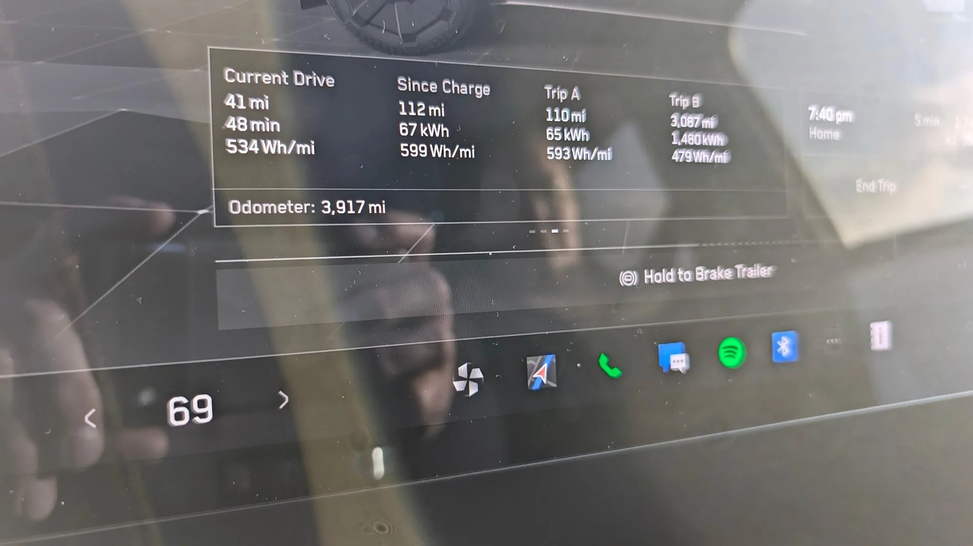 Tesla Cybertruck Towing Test run with Ironhorse 1-Bike FlipTop Motorcycle Trailer CB Wh-mi