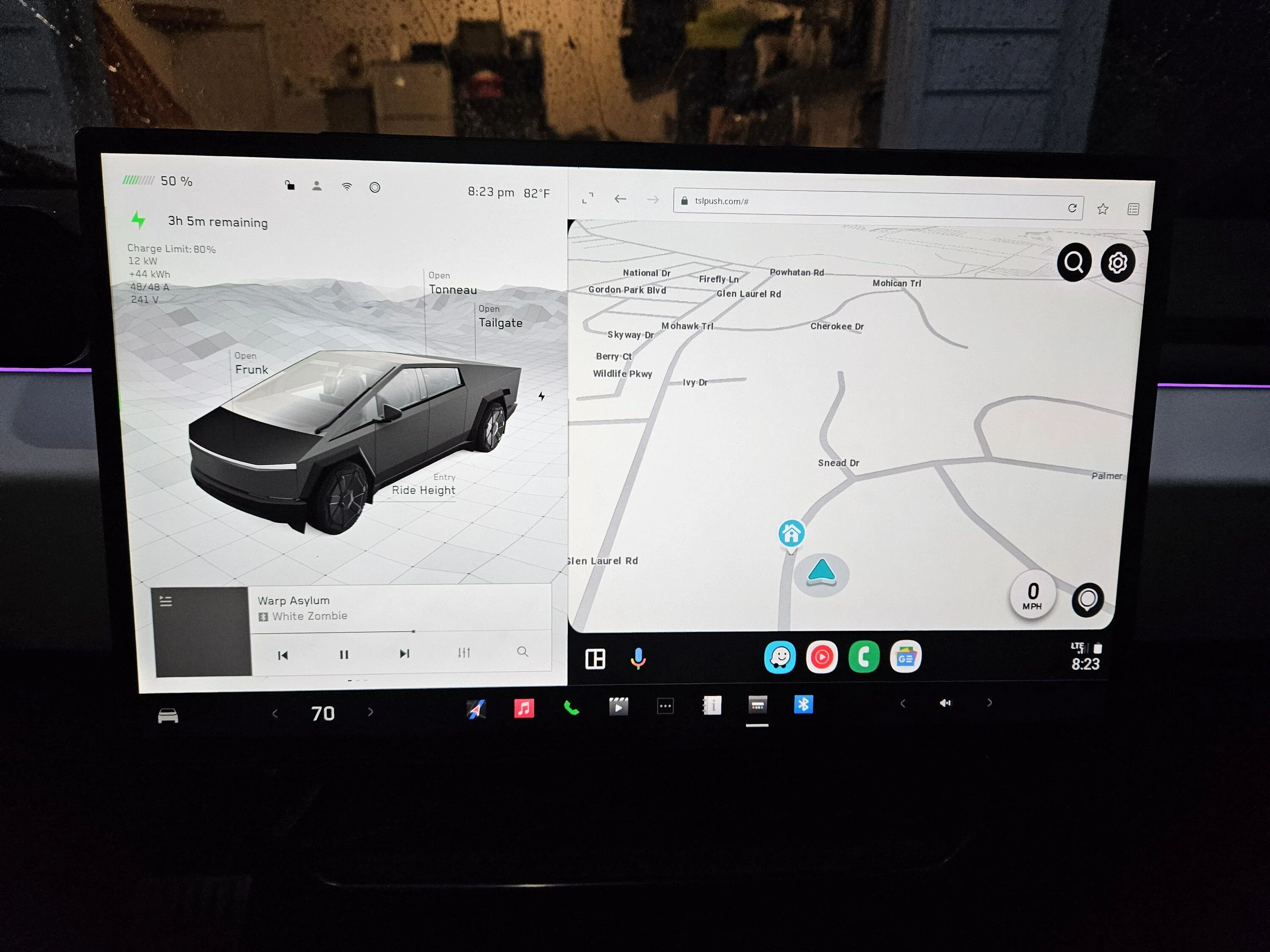 Tesla Cybertruck Finally got Waze (via Carplay /  Android Auto adapter) 1000000148