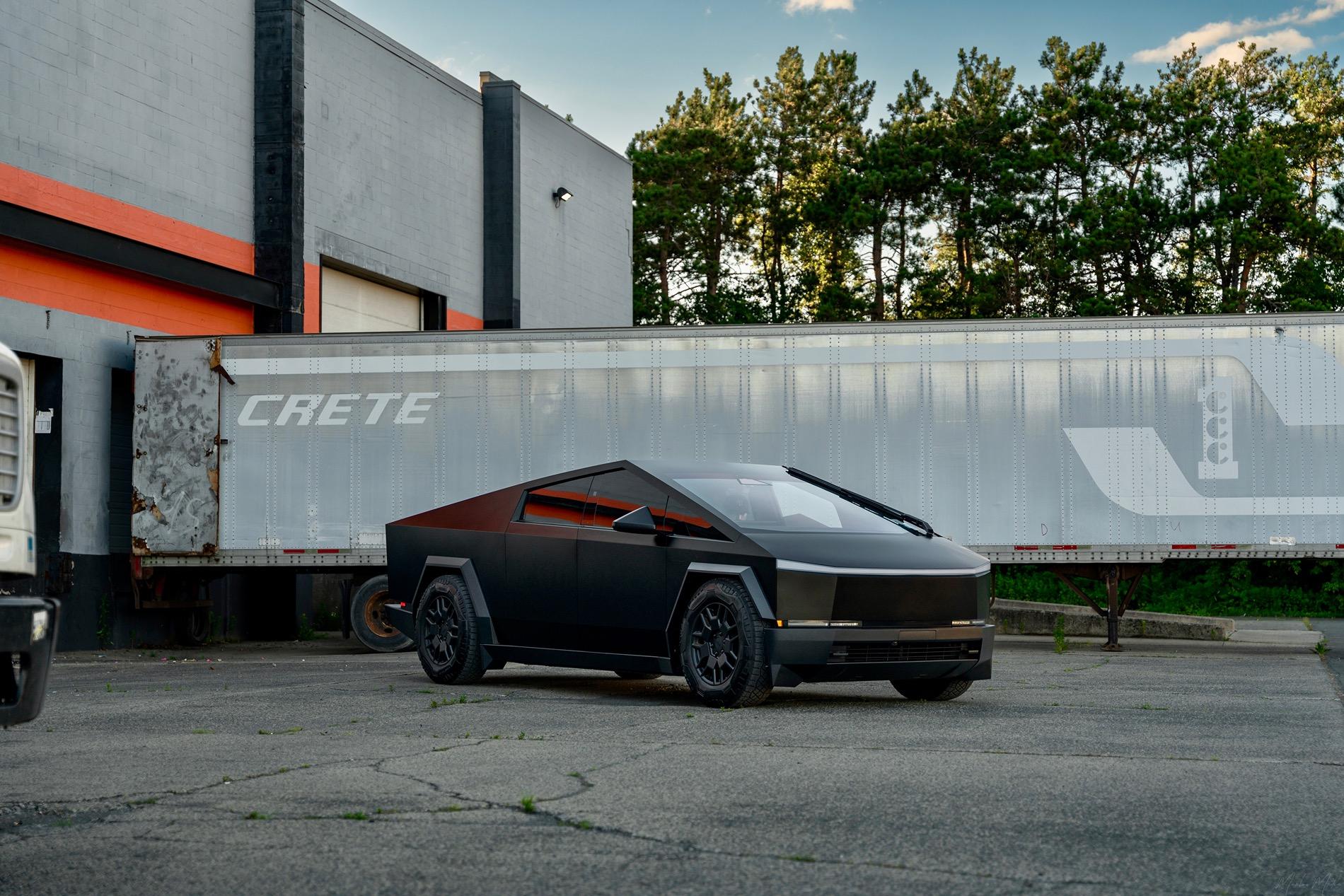 Tesla Cybertruck Satin Black Batmobile Beast w/ Side Mirror Delete IMG_3529