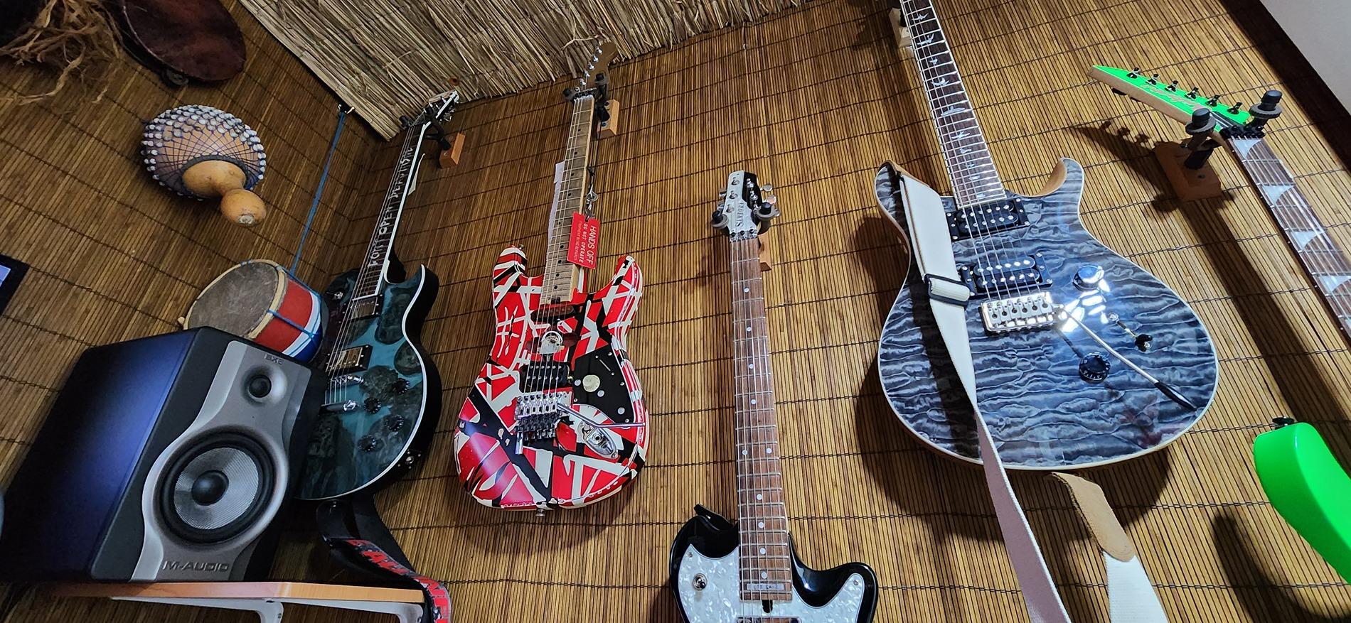 Tesla Cybertruck EV_Haulin (Van Halen Inspired Wrap) Frankenstrat
