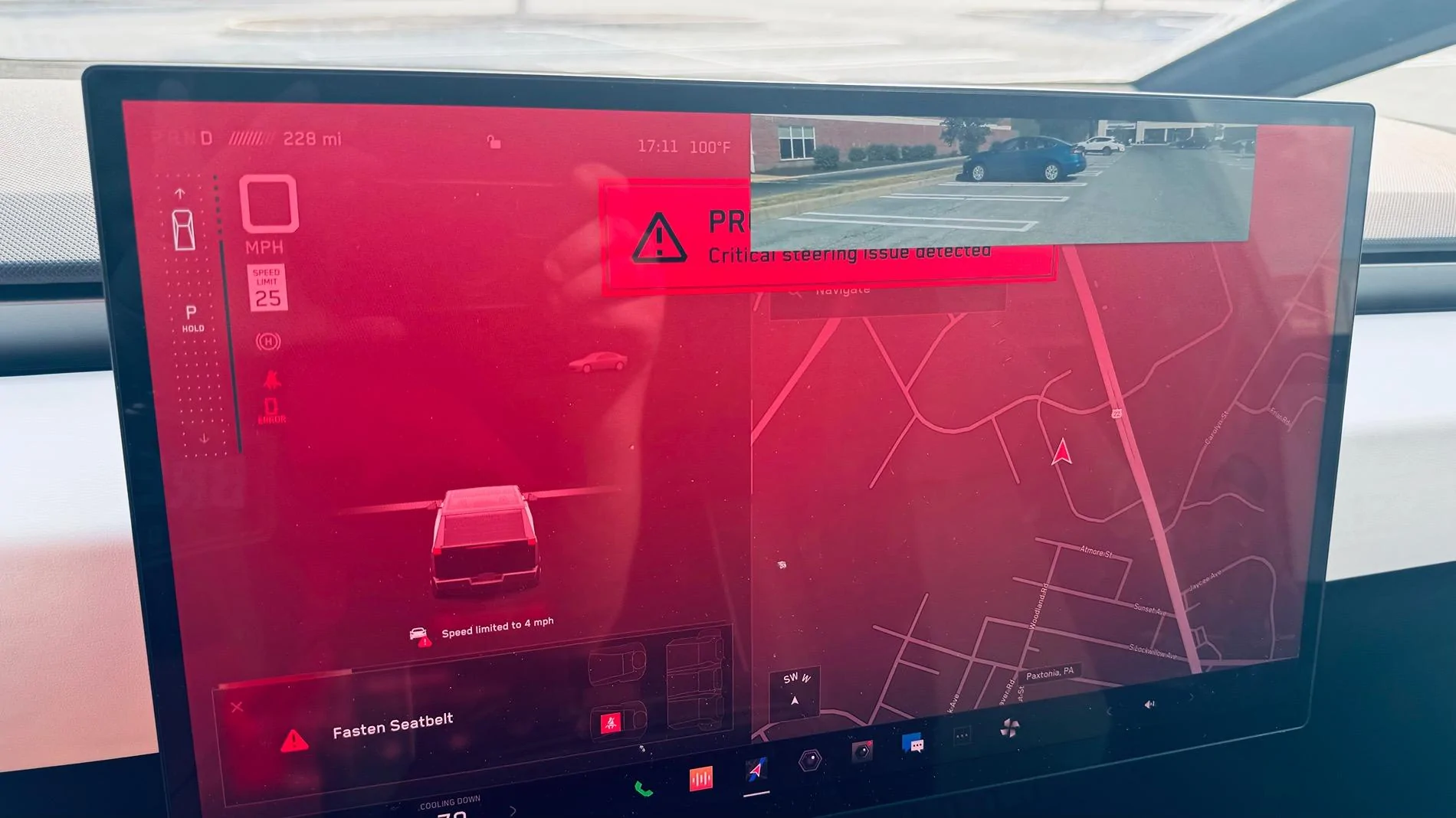 Tesla Cybertruck Broken at delivery: Critical Steering Issue Detected &  Loss of System Redundancy Detected IMG_1861