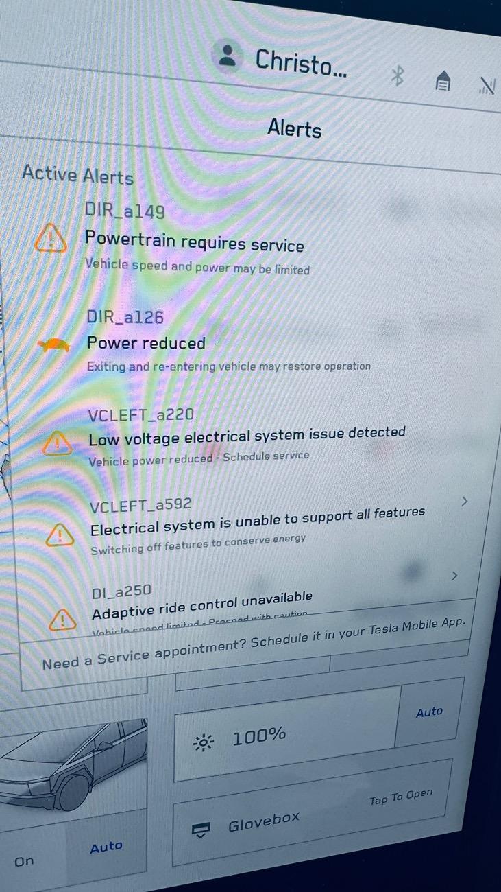Tesla Cybertruck Broken at delivery: Critical Steering Issue Detected &  Loss of System Redundancy Detected IMG_1871