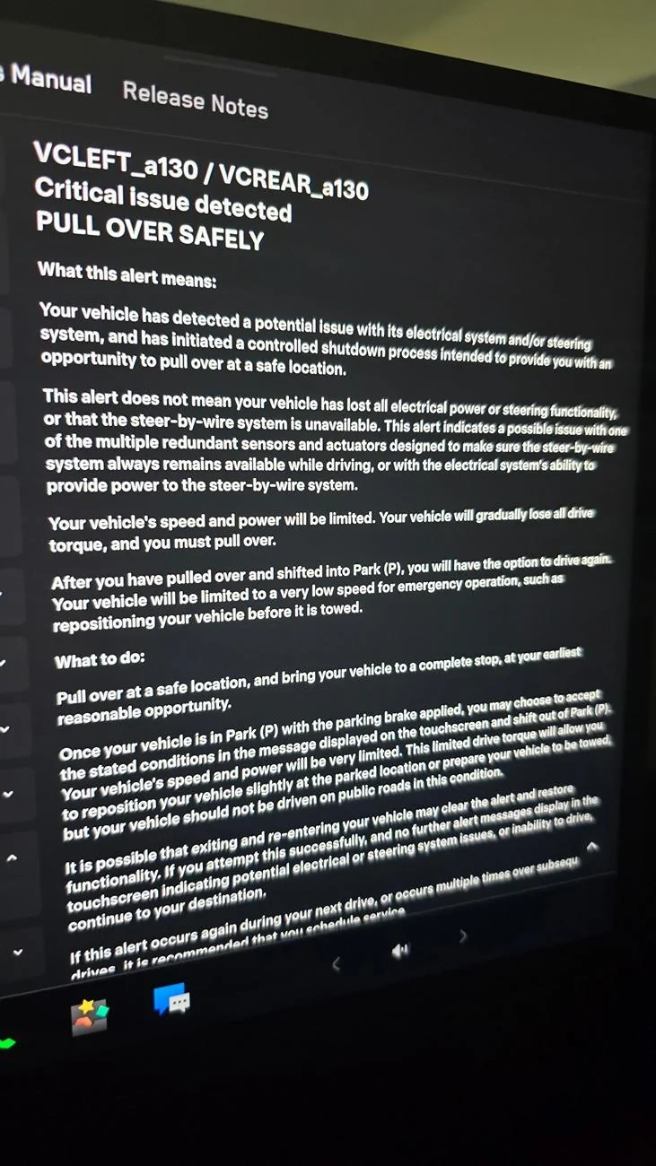 Tesla Cybertruck Red Screen Of Death! Service Needed 😢 20240708_210833