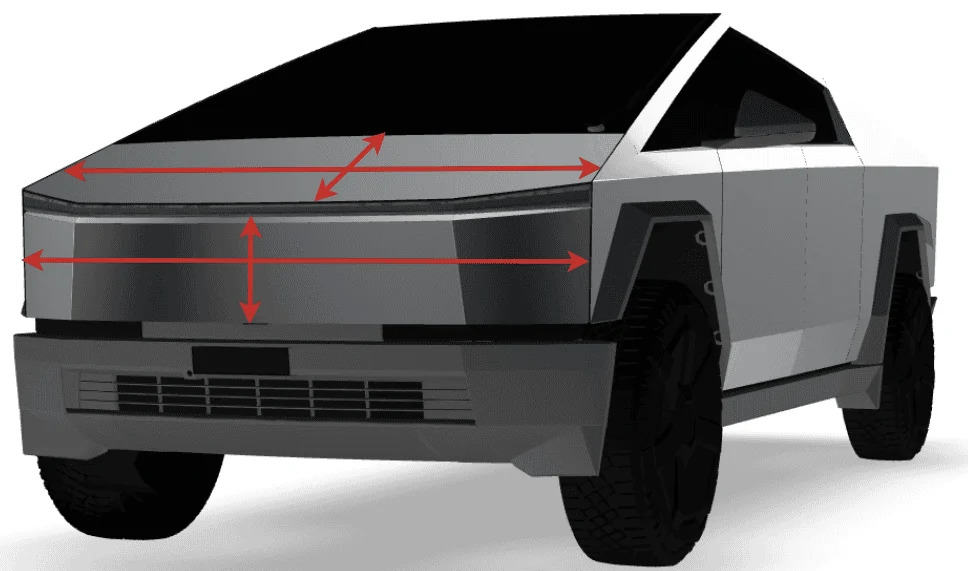 Tesla Cybertruck Does anyone know the length and width of the frunk hood? Screen Shot 2024-07-09 at 3.36.57 PM