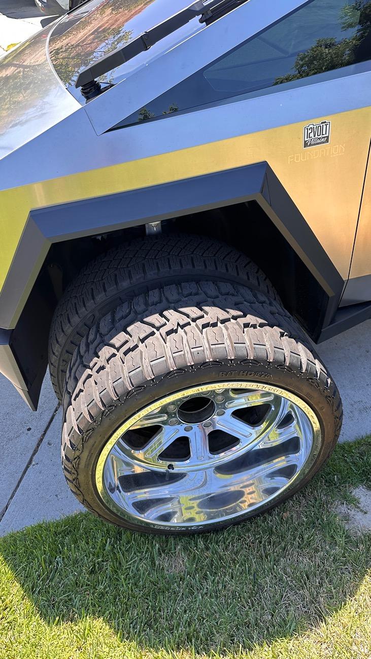 Tesla Cybertruck Has anyone mounted 14 wide wheels yet on the Cybertruck? IMG_2480