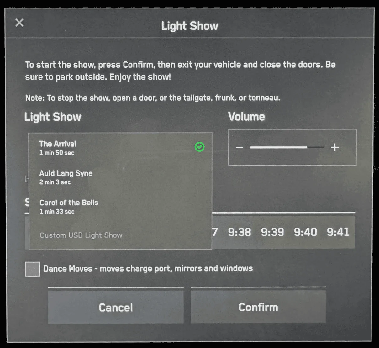 Tesla Cybertruck Custom Light Shows not showing up after 2024.20.7 Update 1720618648206-d2