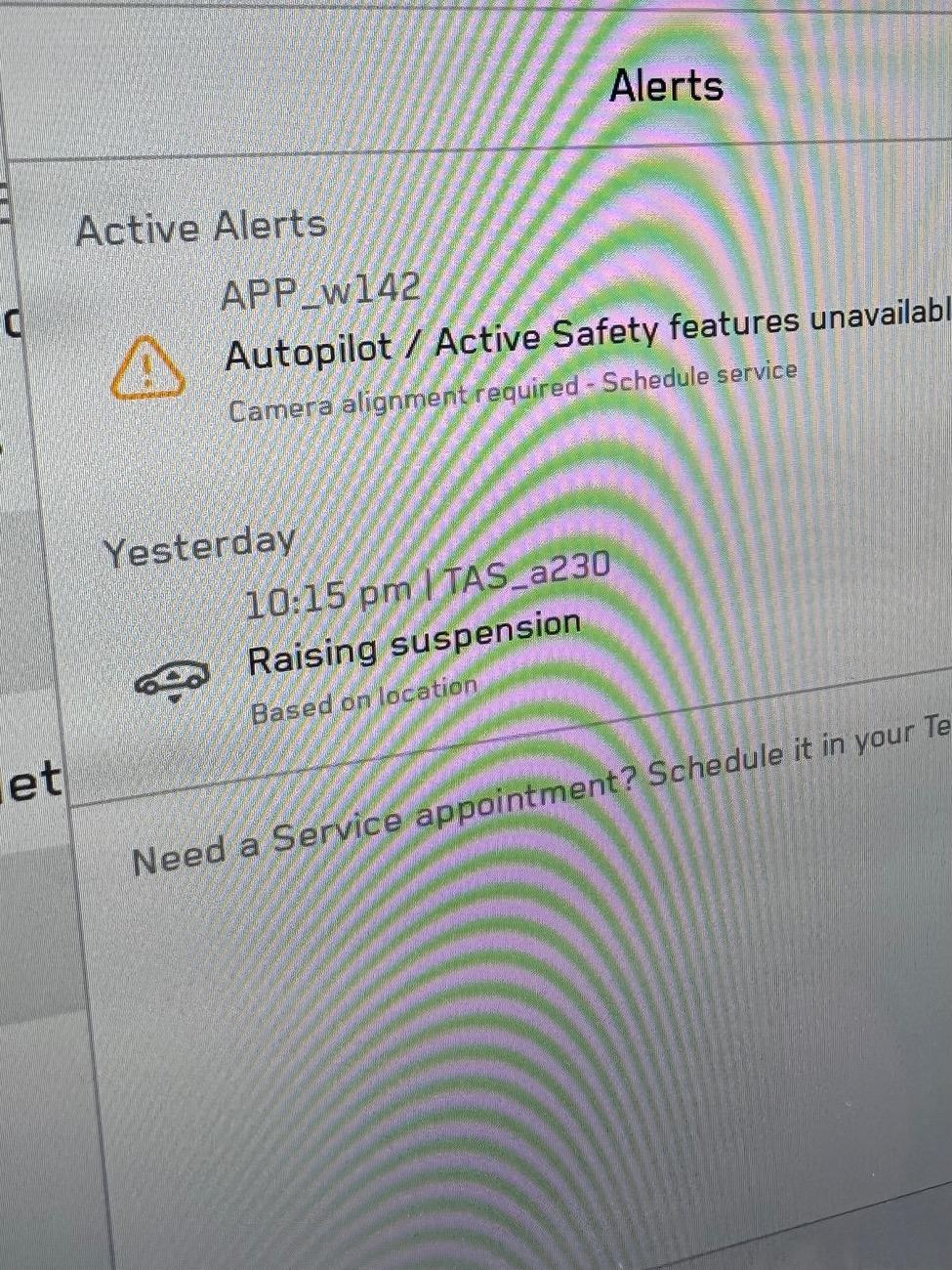 Tesla Cybertruck HOLD UP! APP_w142: Camera alignment required - schedule service IMG_2751