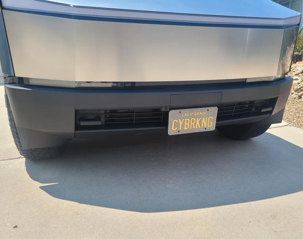 Tesla Cybertruck Front License Plate - what are you doing about it? Cybertruck front plate July 2024