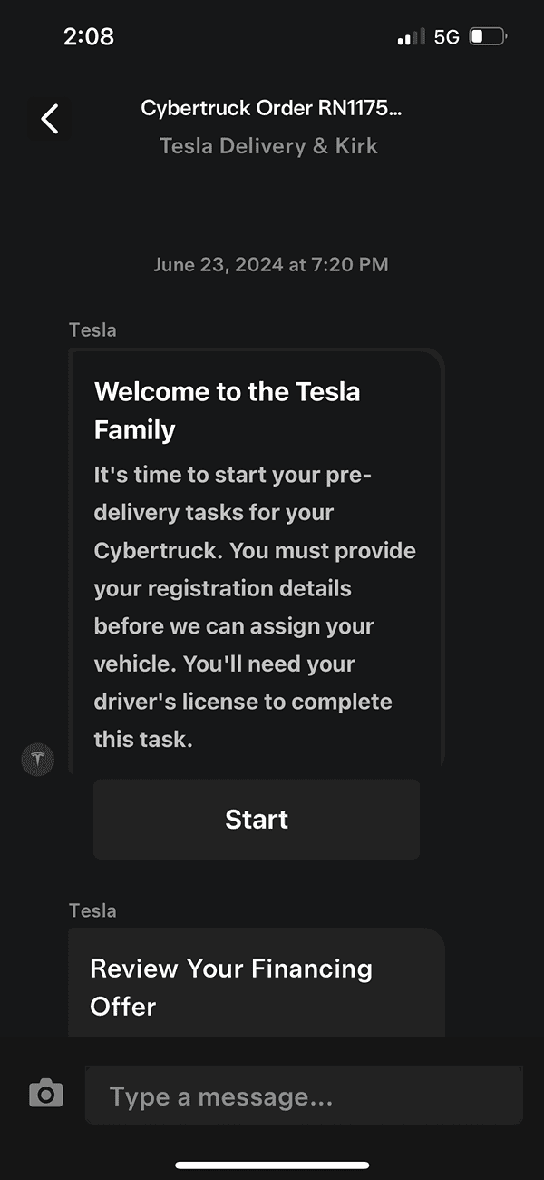 Tesla Cybertruck Received my VIN number today how long until I get the truck delivered? IMG_0644