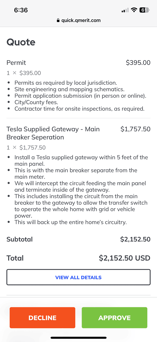 Tesla Cybertruck I have solar, power wall 2, 3rd gen wall charger and an old gateway. Qmerit just came by. IMG_3734