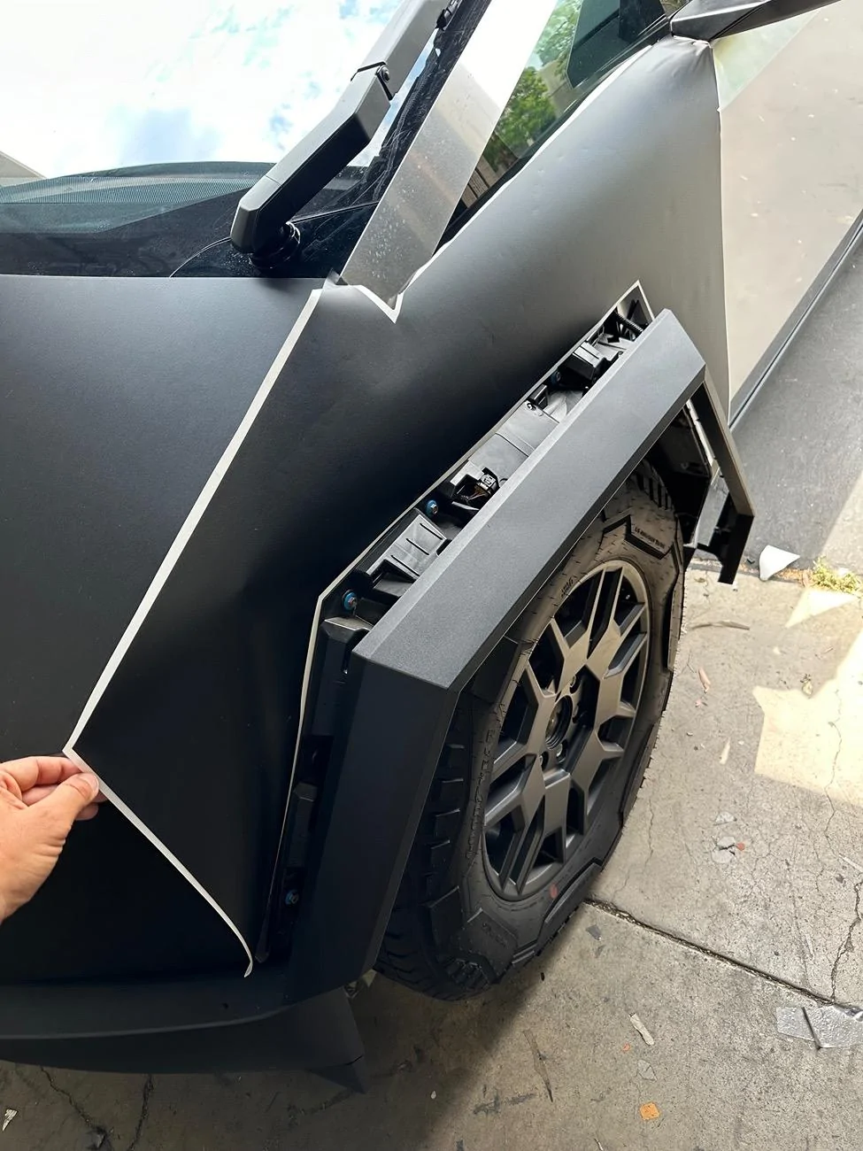 Tesla Cybertruck Beyond Slick DIY wrap kit install IMG_6345