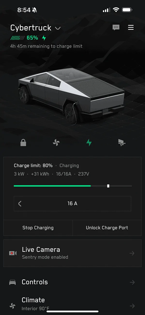 Tesla Cybertruck Charging stuck at 16A IMG_0508