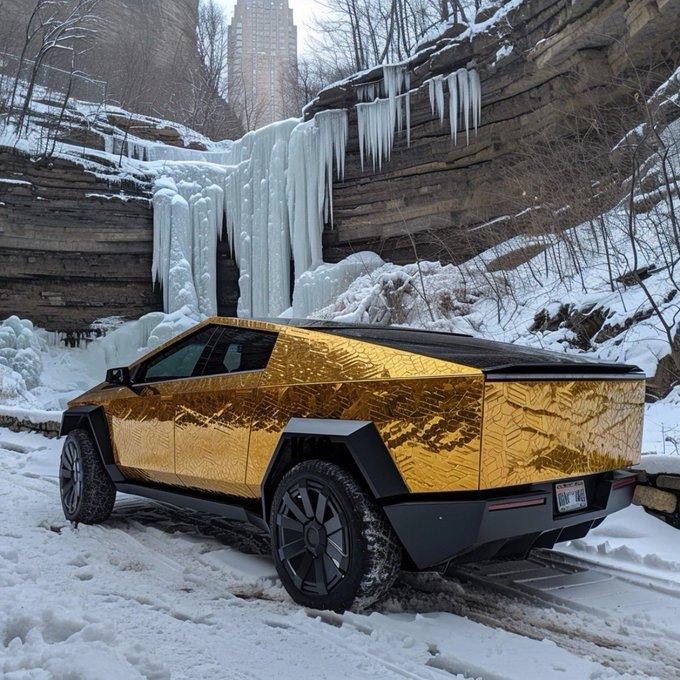 Tesla Cybertruck Do you like golden CT? GGokqg6XQAAKrbm