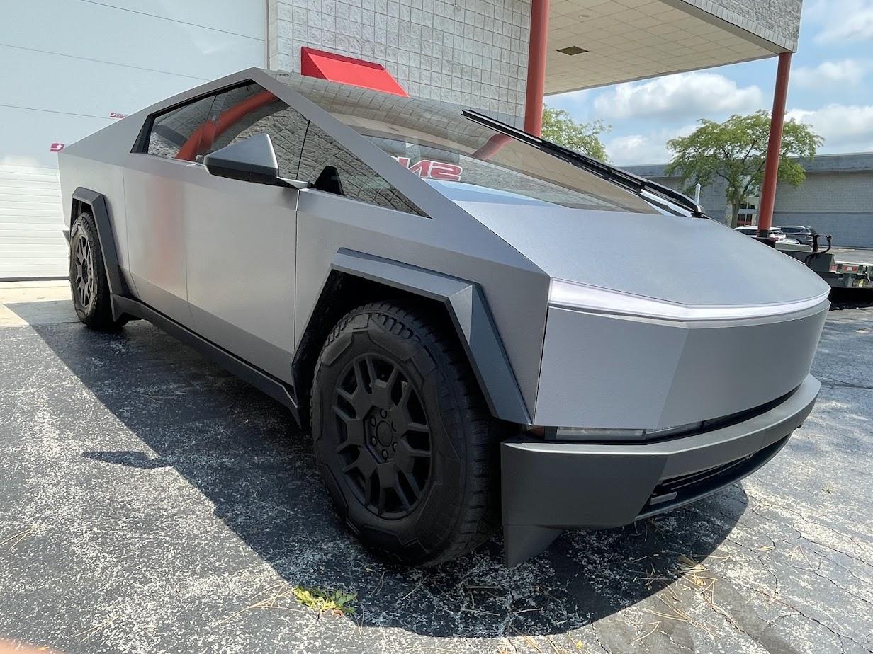 Tesla Cybertruck Brushed Steel Wrap (Avery) IMG_3022
