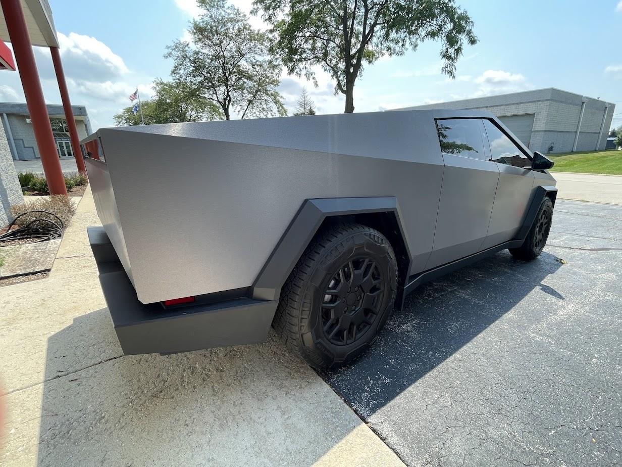 Tesla Cybertruck Brushed Steel Wrap (Avery) IMG_3024