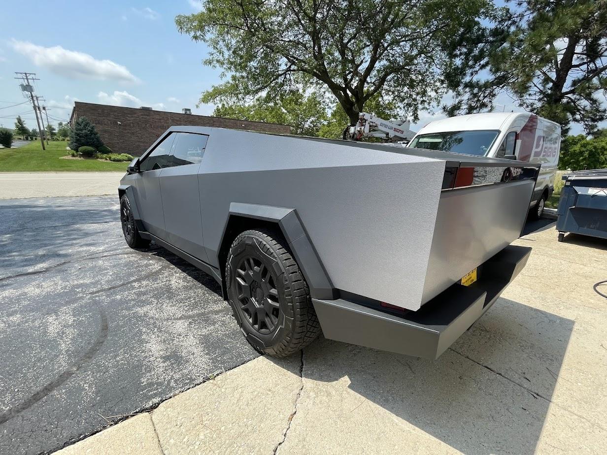 Tesla Cybertruck Brushed Steel Wrap (Avery) IMG_3025