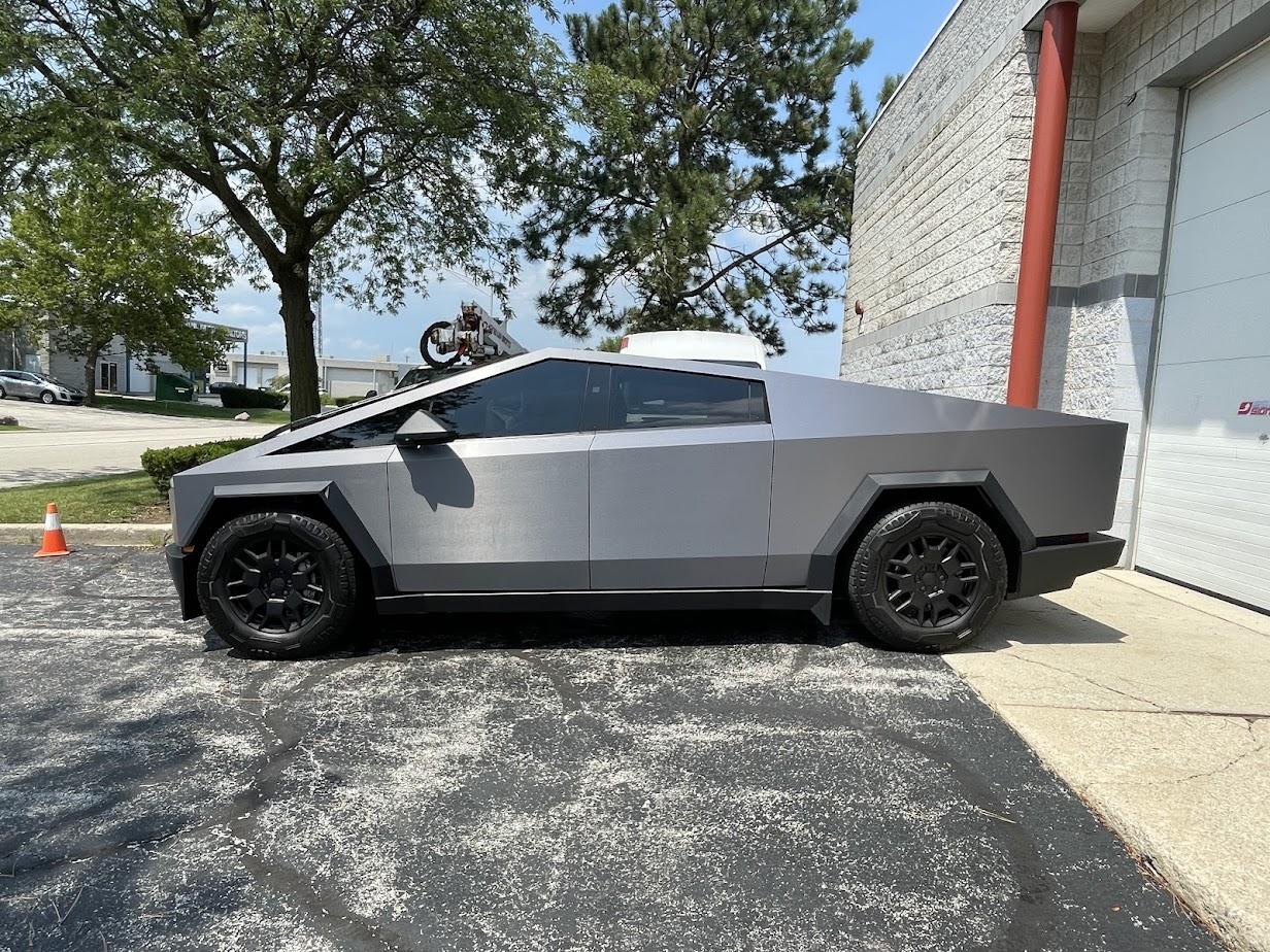 Tesla Cybertruck Brushed Steel Wrap (Avery) IMG_3026