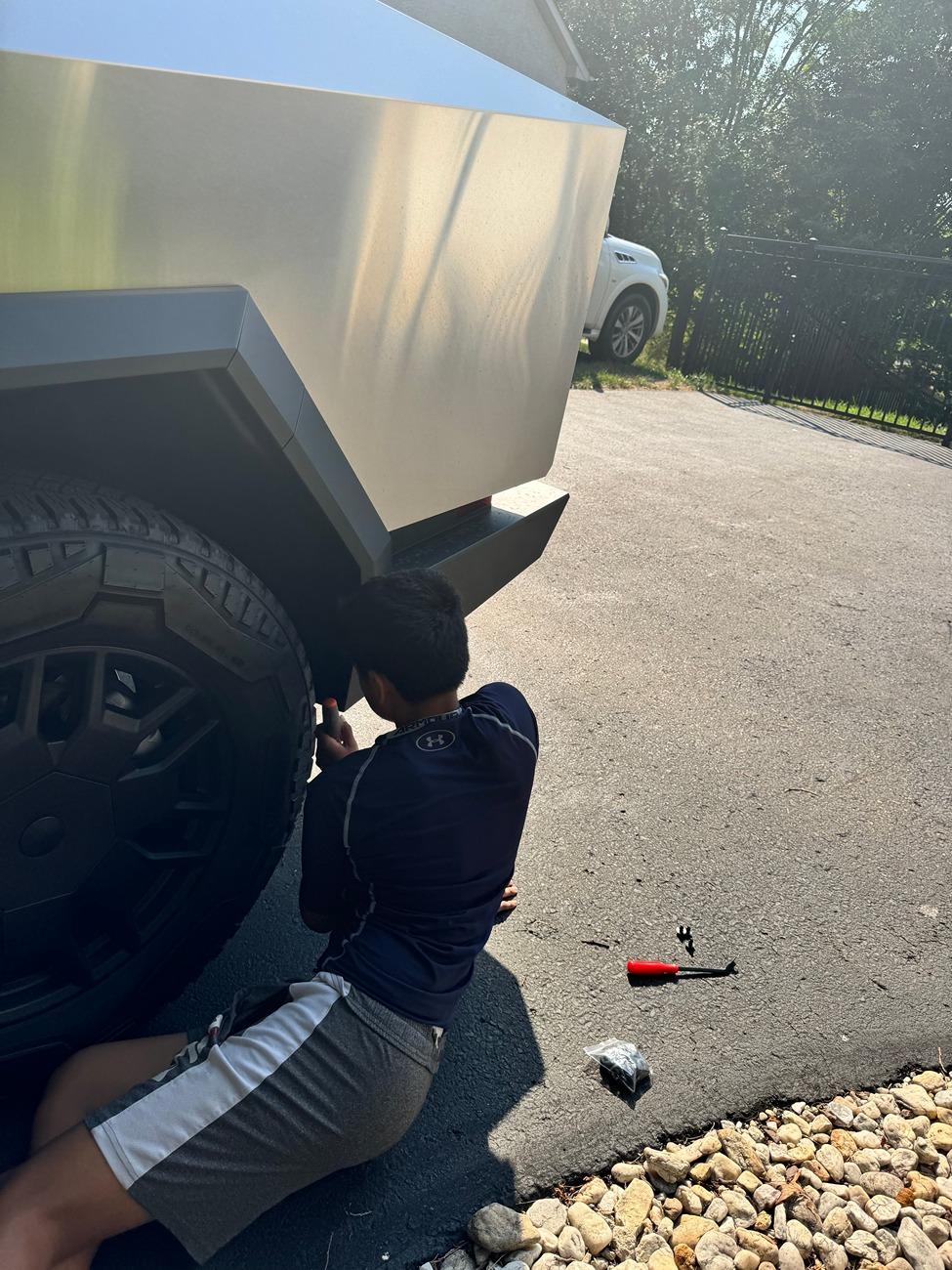 Tesla Cybertruck Mud Flaps Installed! Install2