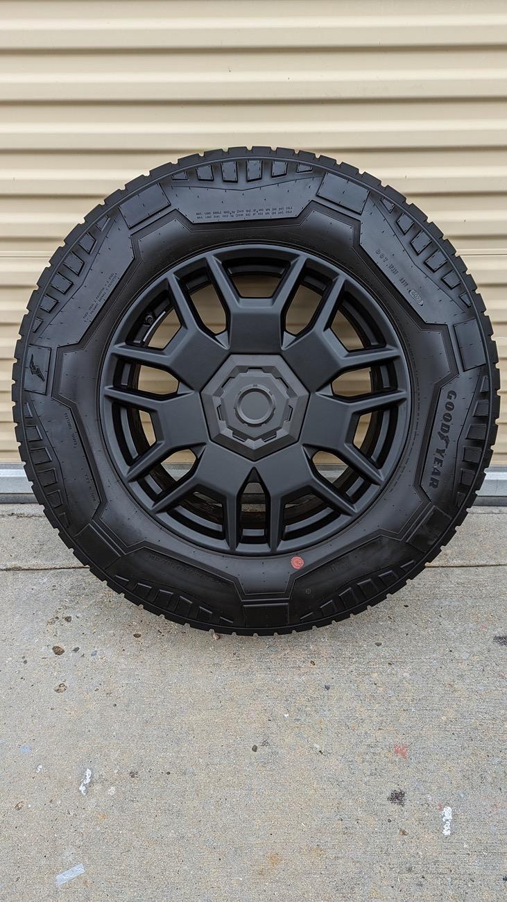 Tesla Cybertruck CYBERTRUCKco Plastic wheel caps on sale this week for $99 Amazon Prime Day! PXL_20240318_202717655