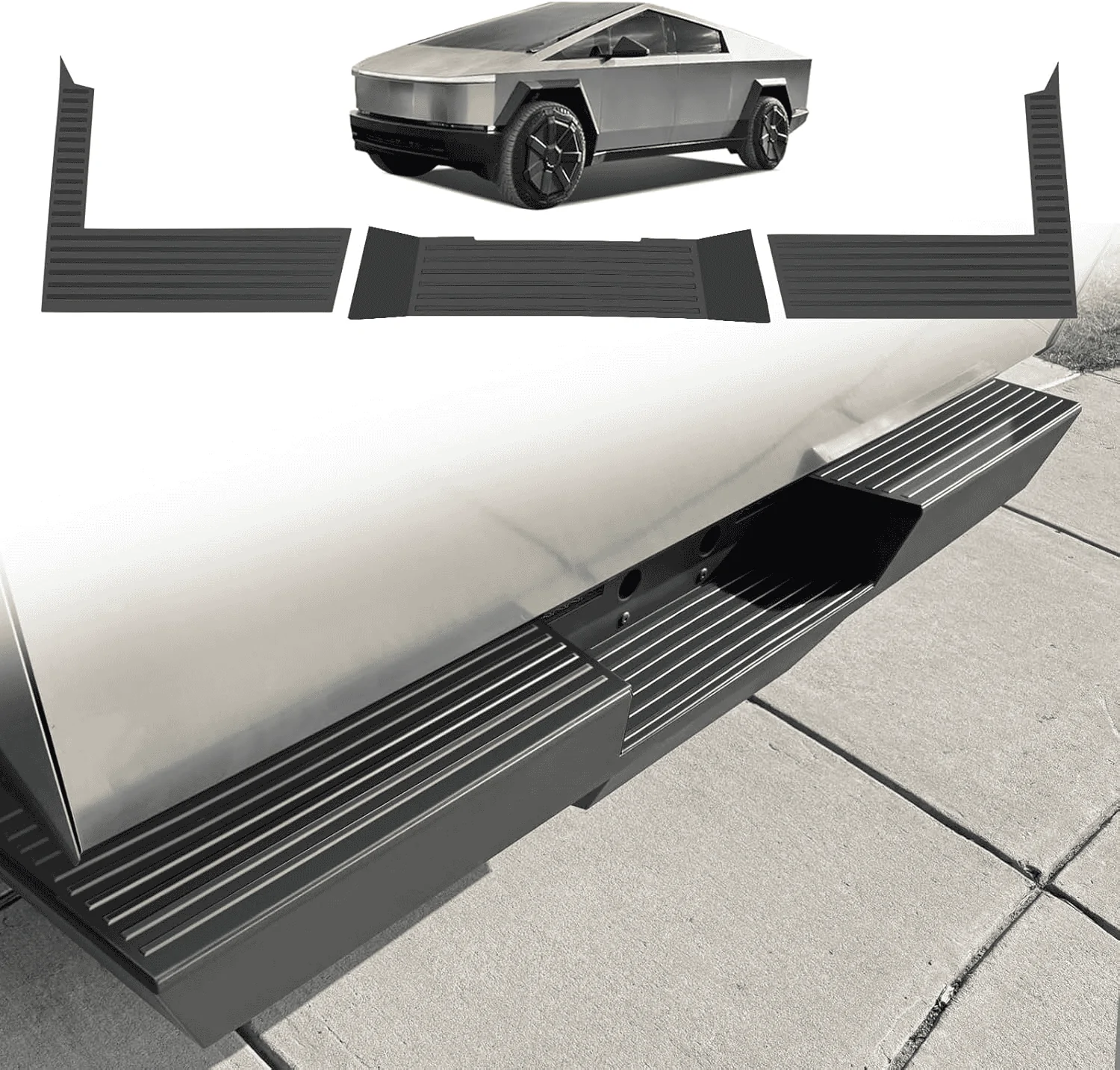 Tesla Cybertruck Newly Added Prime Day Deal: Stainless Steel Matte Black Rear Bumper Protector and TPE Rear Bumper Protector! 1721218107096-m4