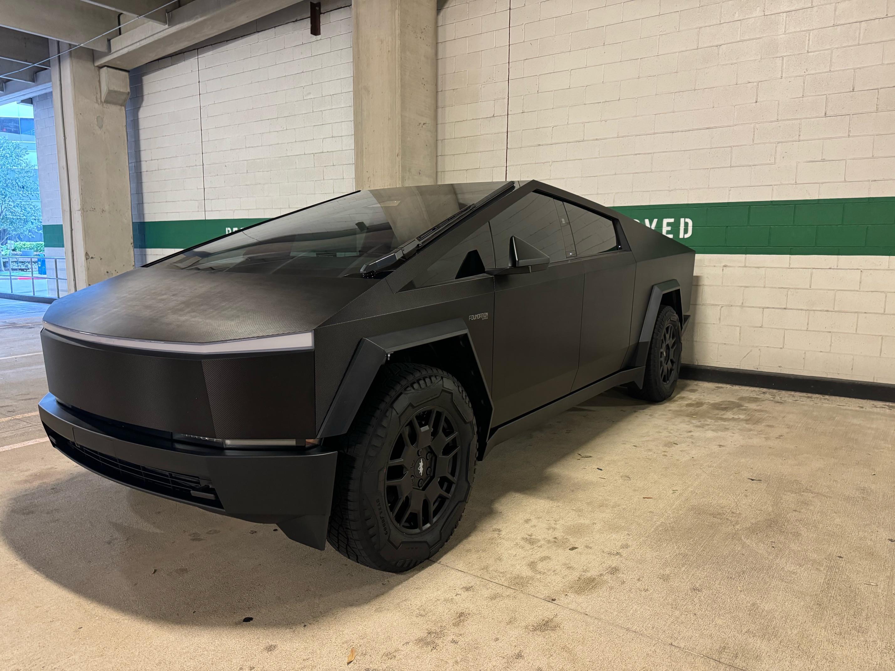 Tesla Cybertruck Carbon Fiber Black Wrap on my Cybertruck image4