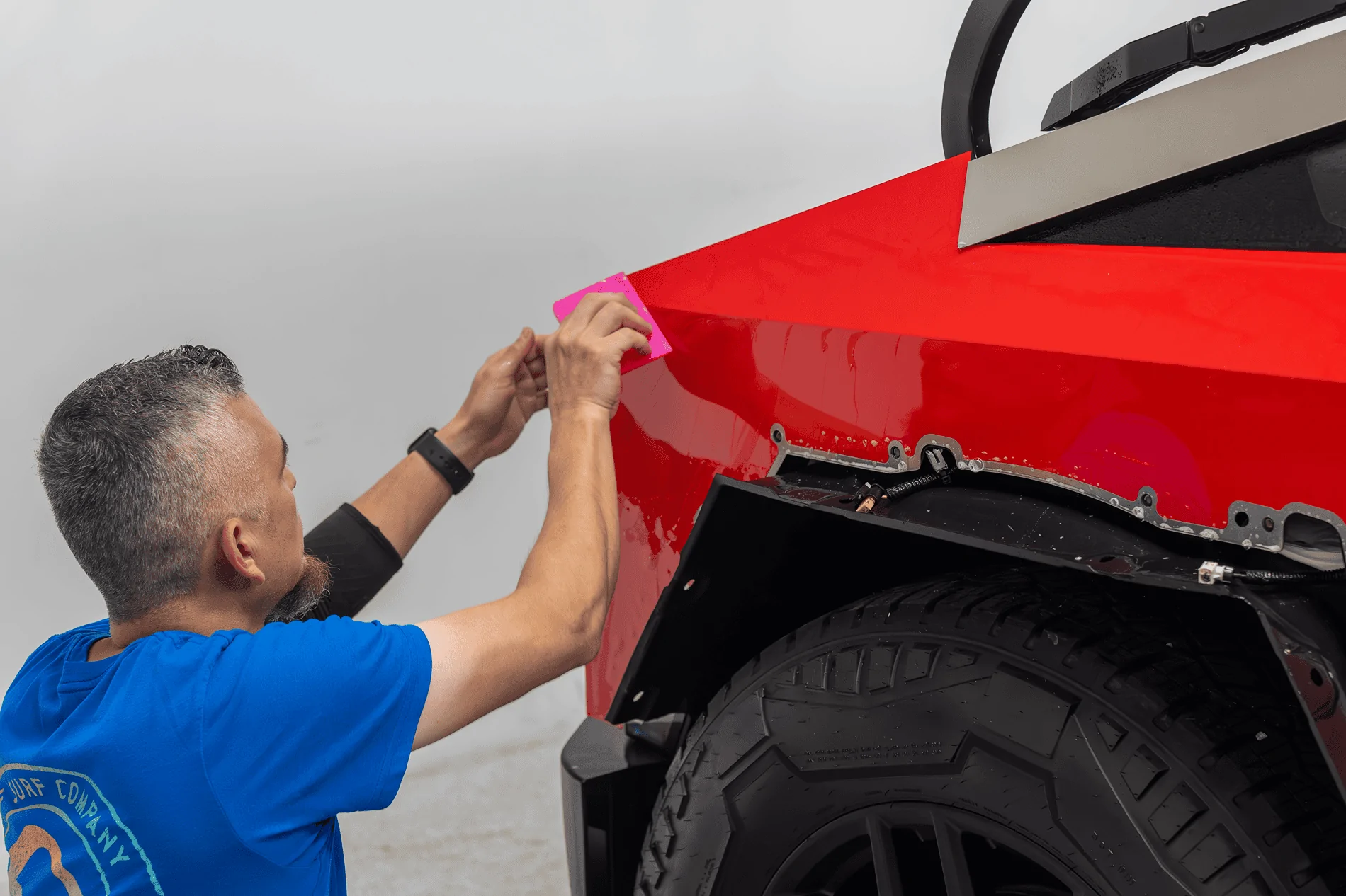 Tesla Cybertruck New TMaxx Gloss Rosso Red PPF installed at T Sportline P1017420-Enhanced-NR