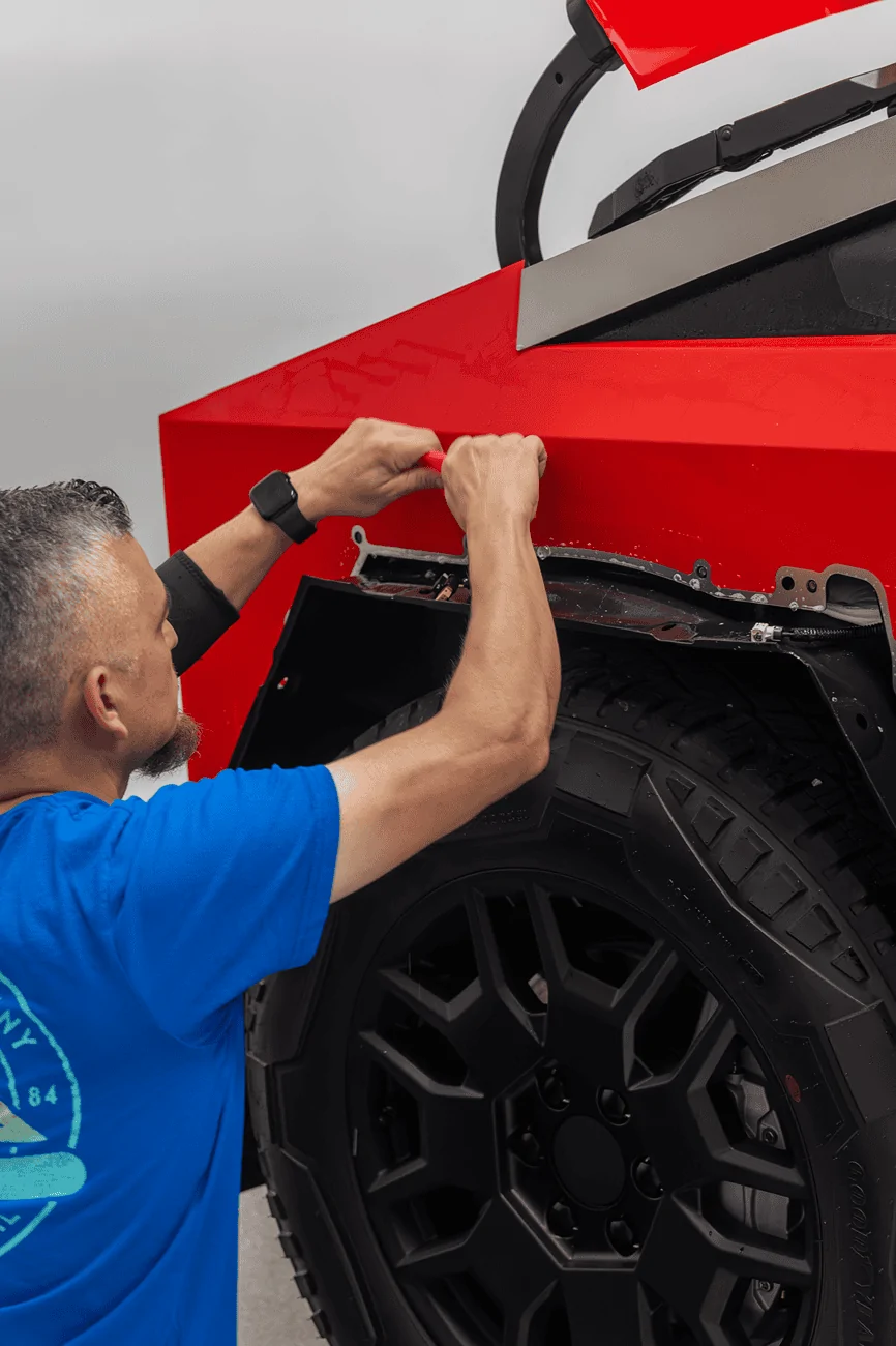 Tesla Cybertruck New TMaxx Gloss Rosso Red PPF installed at T Sportline P1017431-Enhanced-NR