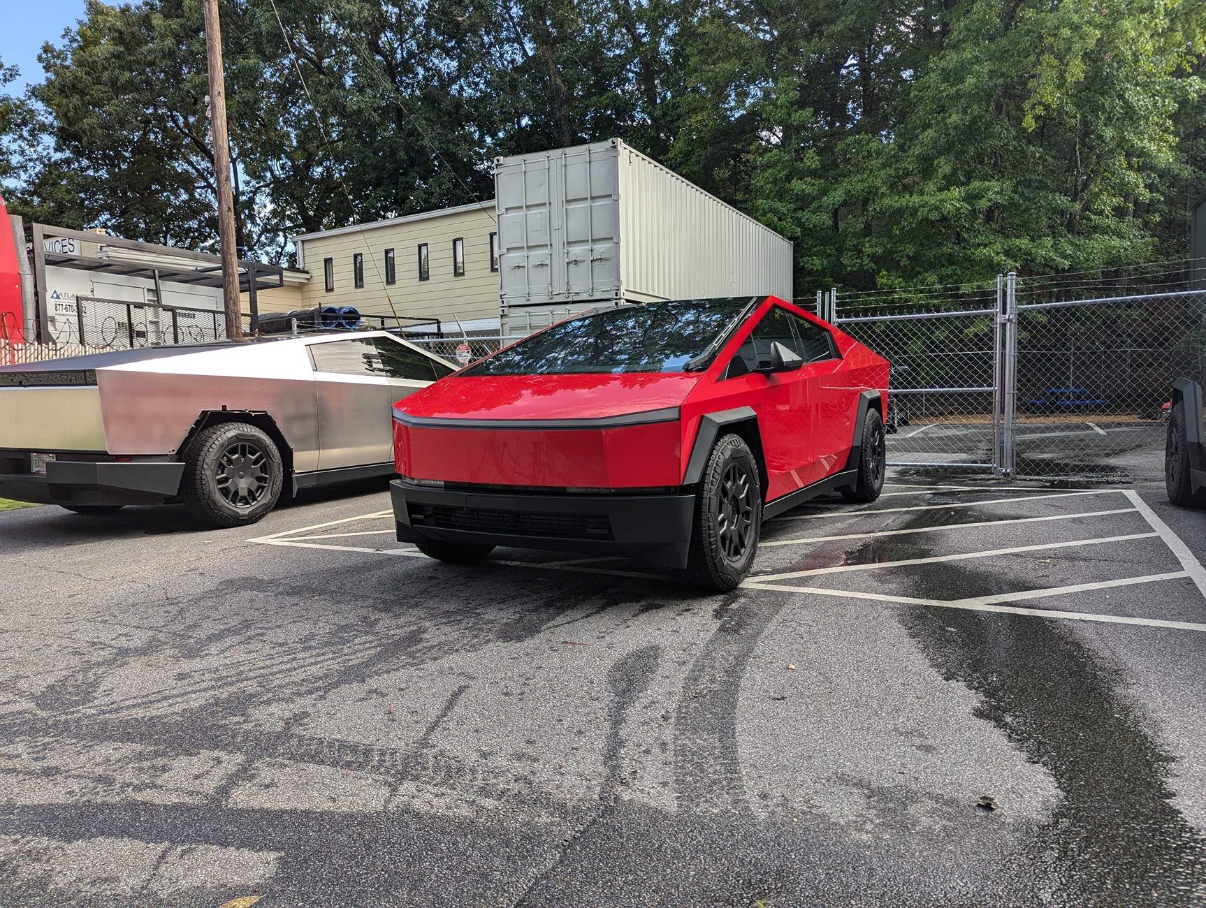 Tesla Cybertruck New TMaxx Gloss Rosso Red PPF installed at T Sportline PXL_20240716_215611053
