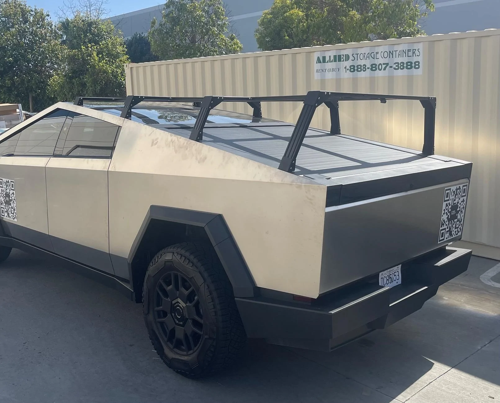 Tesla Cybertruck Molle Bed Rack Cage Spotted IMG_6286