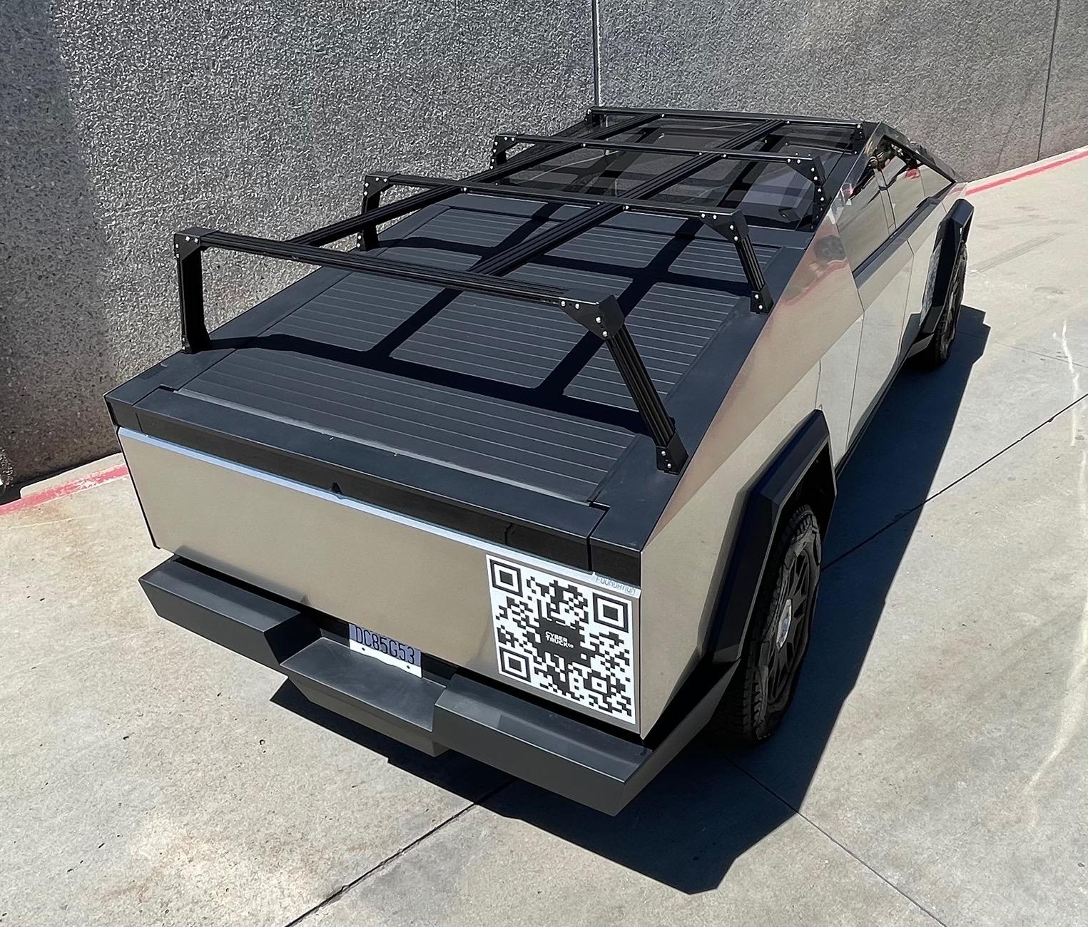 Tesla Cybertruck Molle Bed Rack Cage Spotted IMG_6245