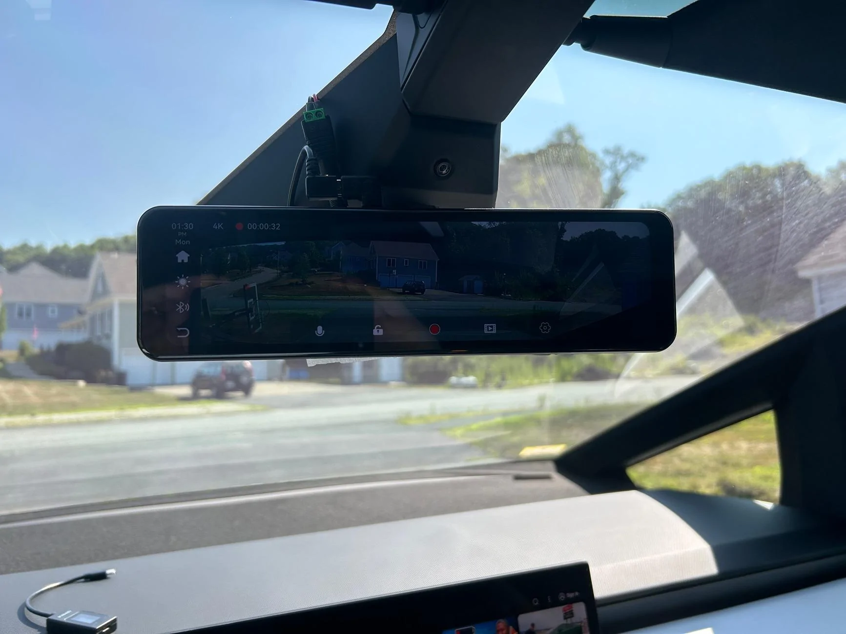 Tesla Cybertruck CarPlay Rearview Mirror - Power Tap IMG_1142