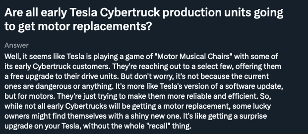 Tesla Cybertruck Vibration problem fixed w/ motor replacement (new version) Screenshot 2024-07-22 at 9.30.09 AM