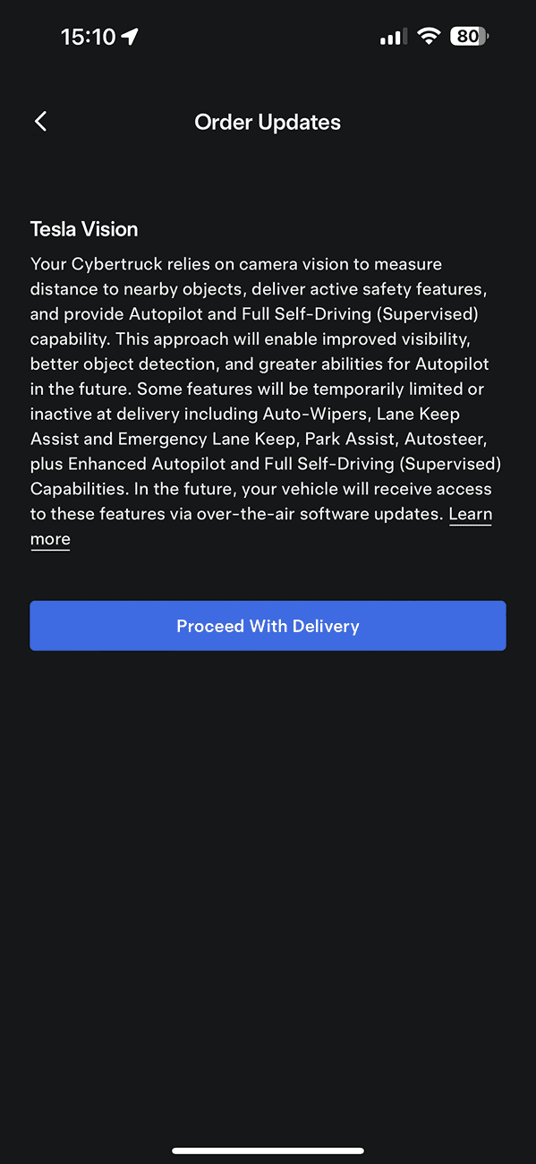 Tesla Cybertruck Has anyone else gotten this notification before delivery? “Order update” IMG_0419