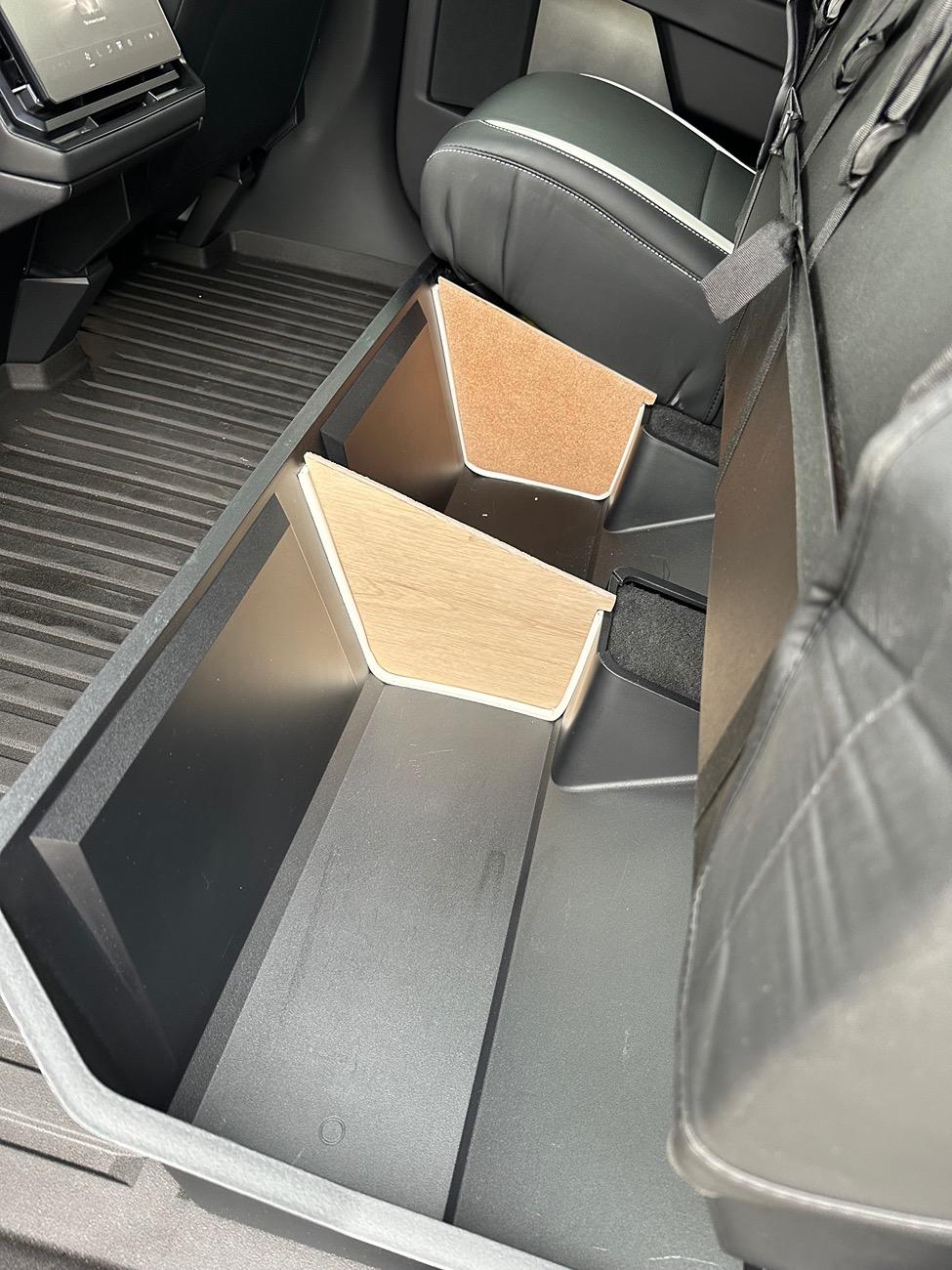 Tesla Cybertruck Tesla Underseat Storage should have dividers? IMG_9257