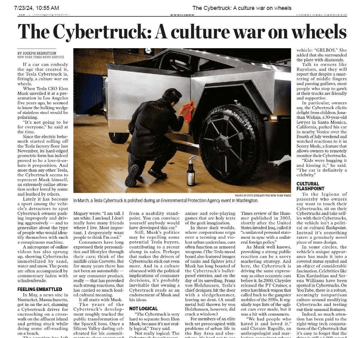 Tesla Cybertruck NYTimes reporter here - Looking for stories of reactions to your Cybertruck 1721760062129-i