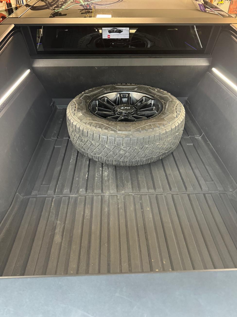 Tesla Cybertruck Spare tire installed by service center. IMG_1902