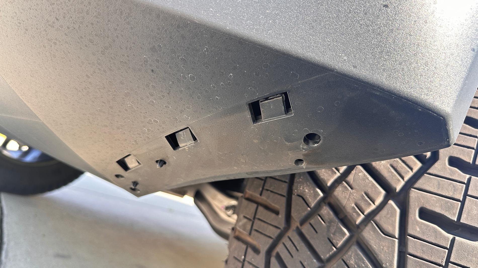 Tesla Cybertruck Front bumper deflector removal covers (to cover mounting holes)? IMG_3420