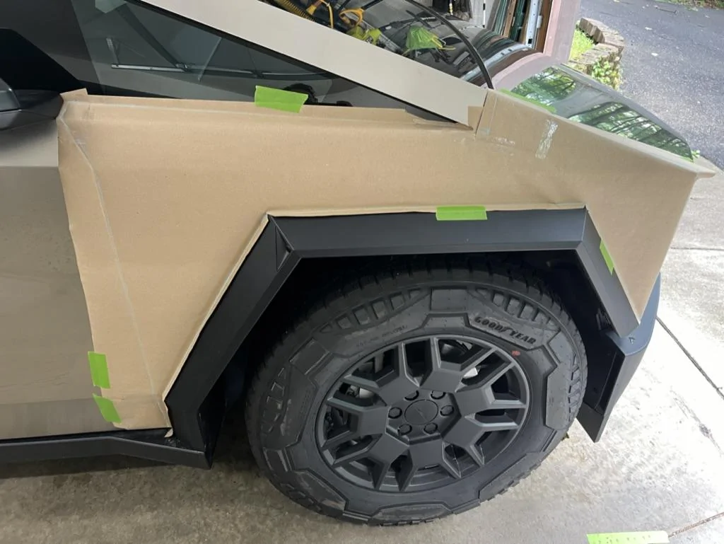 Tesla Cybertruck DIY PPF in Deep Gloss Black + 30% tint on DRL LED + Cyberbeast graffiti on tailgate under PPF 79EBF5F1-AA7F-4158-A815-2C391F8B2A23_1_105_c