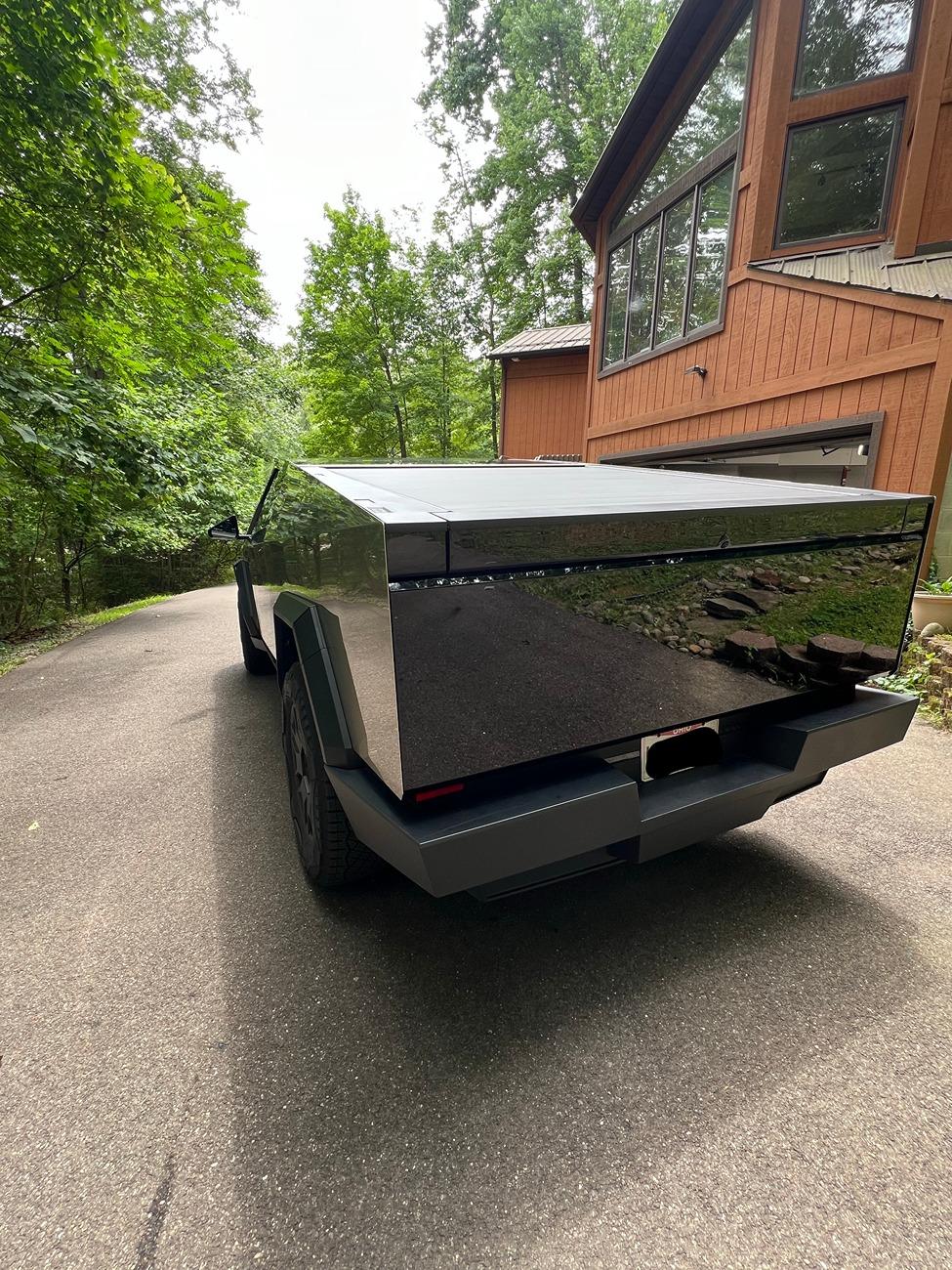 Tesla Cybertruck DIY PPF in Deep Gloss Black + 30% tint on DRL LED + Cyberbeast graffiti on tailgate under PPF 83BC9335-07B3-4136-8F7A-717862129A4E_1_201_a