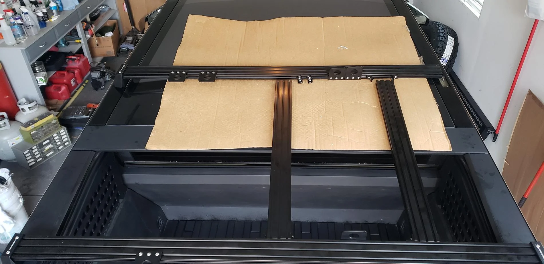 Tesla Cybertruck My Spare Tire Solution - Mounted on Roof Rack Roof Rack 2