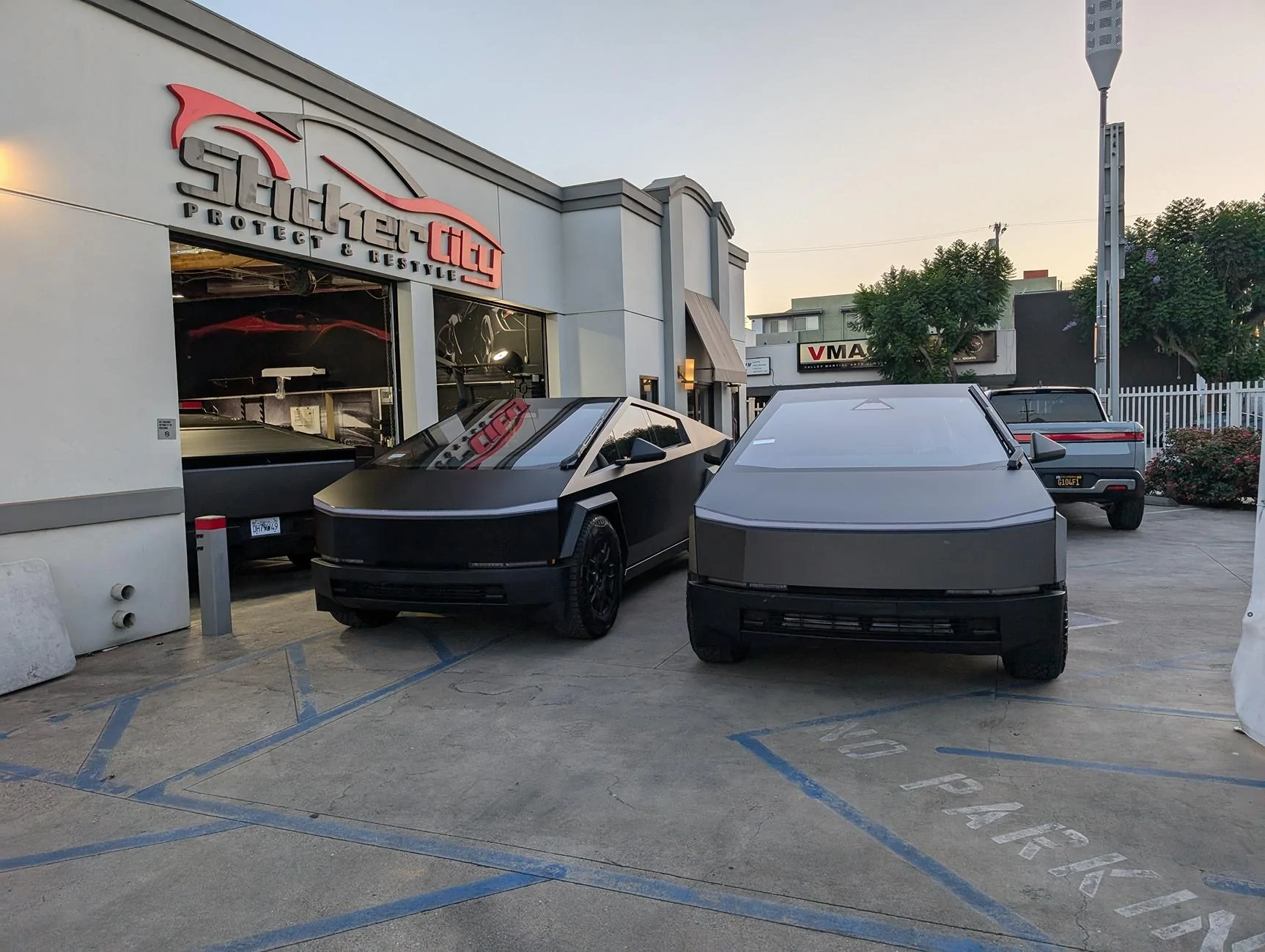 Tesla Cybertruck Stickercity Offers $300 Discount for Cybertruck Colored PPF Wrap in Los Angeles LA Cybertruck wraps paint protection film ppf vinyl color change satin black liquid silver stick