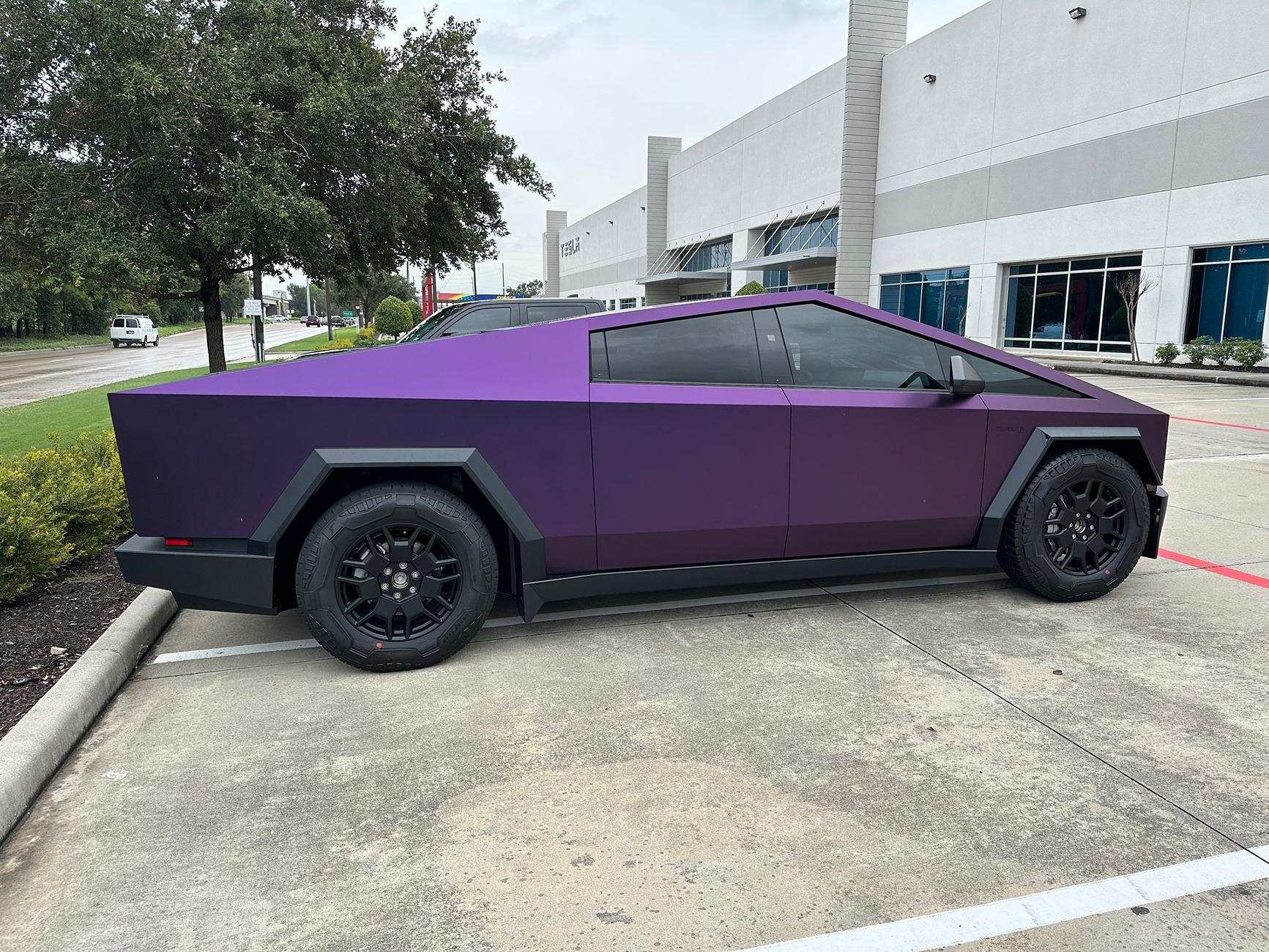 Tesla Cybertruck MC Wraps SUPERMATT Metal Red Tea Purple wrap & tint. 2024-07-26 15.47.07