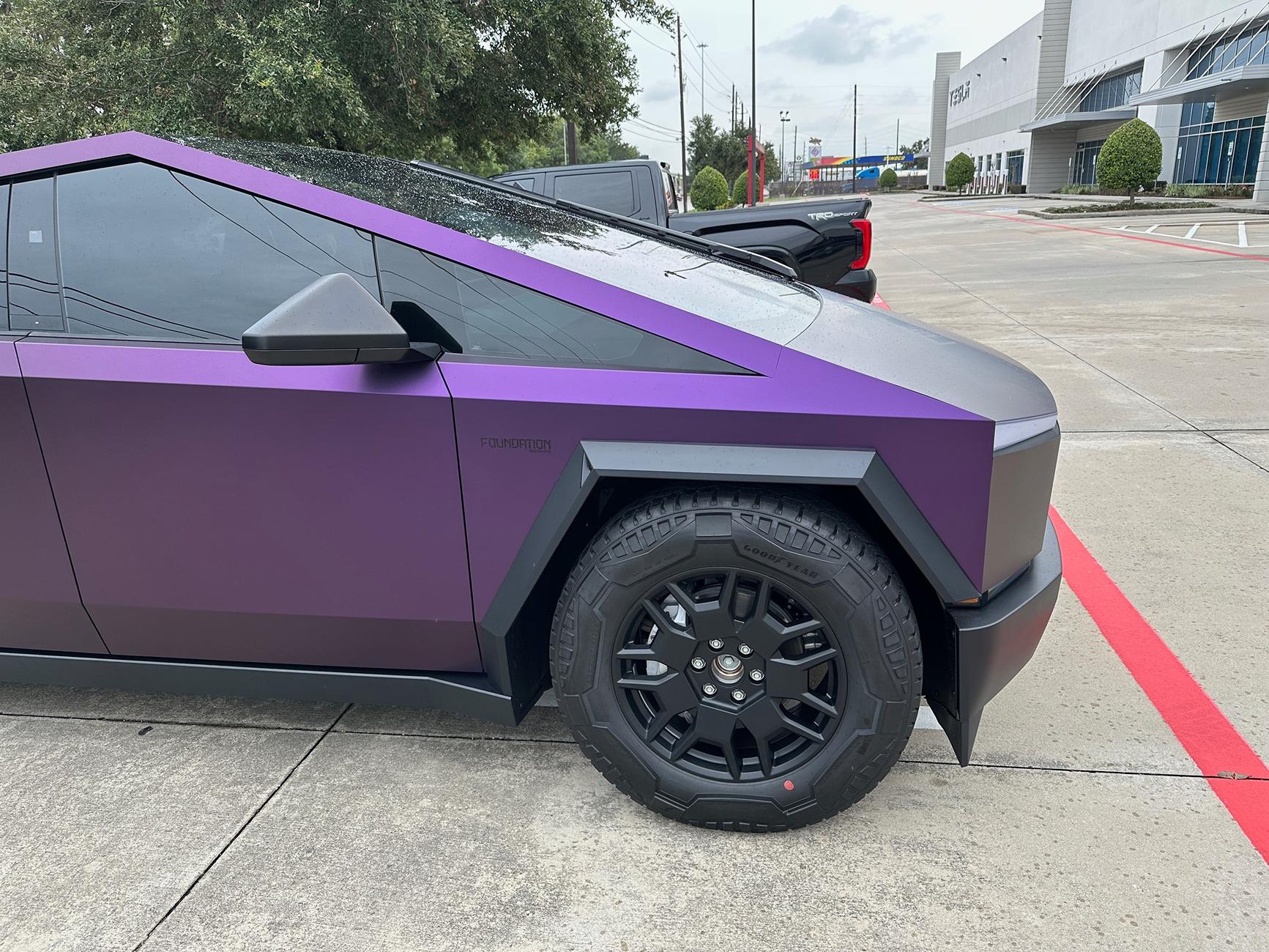 Tesla Cybertruck MC Wraps SUPERMATT Metal Red Tea Purple wrap & tint. 2024-07-26 15.47.17