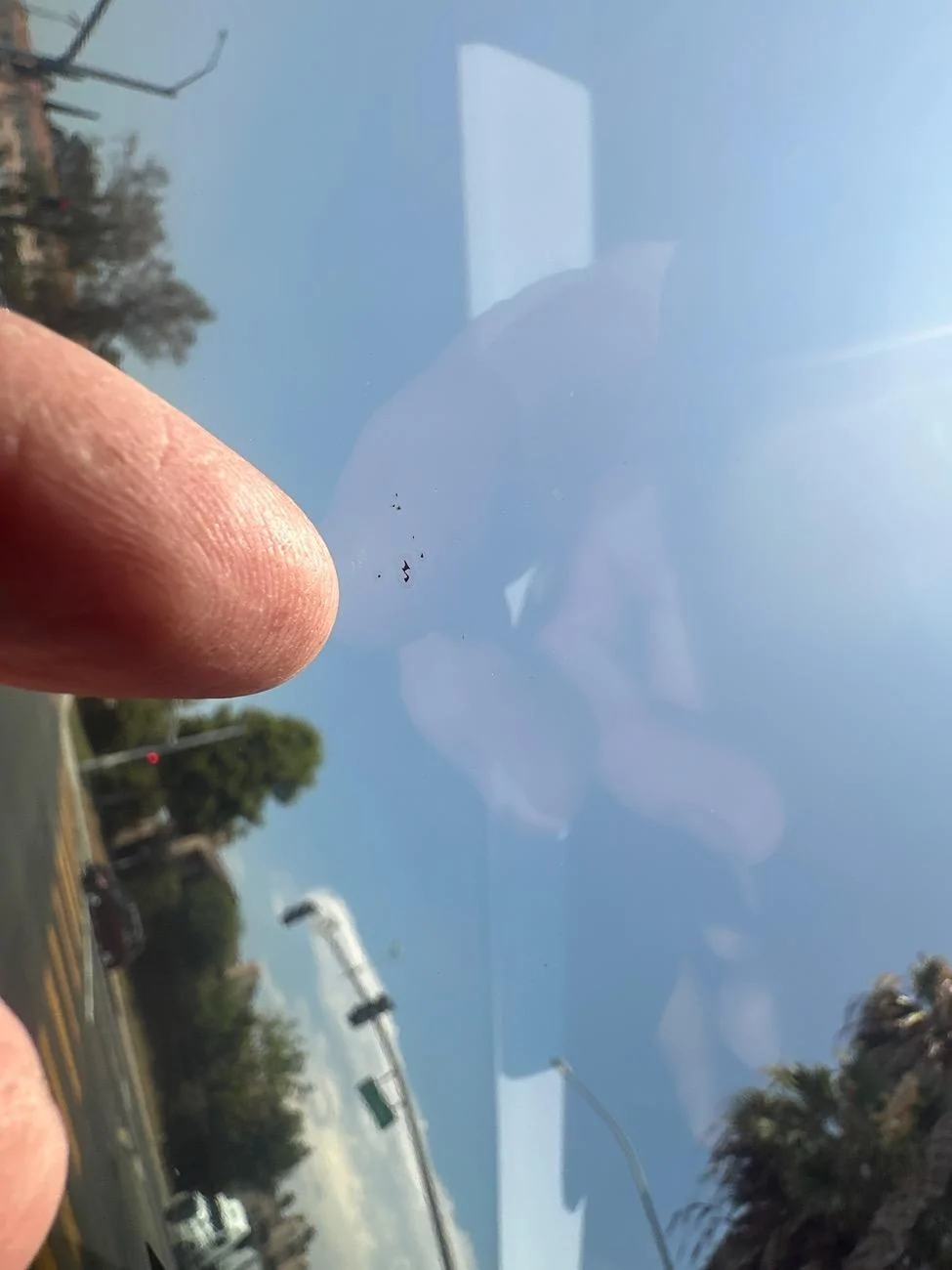 Tesla Cybertruck Front Window Tint bubbles IMG_3502
