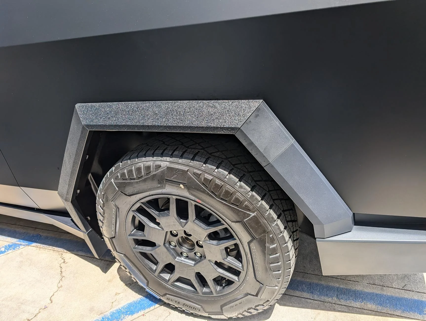 Tesla Cybertruck Let me introduce everyone to "Wraith" : 5% tint on doors, 70% ceramic on windshield, 3M Vinyl Satin Black wrap CYBERT~1