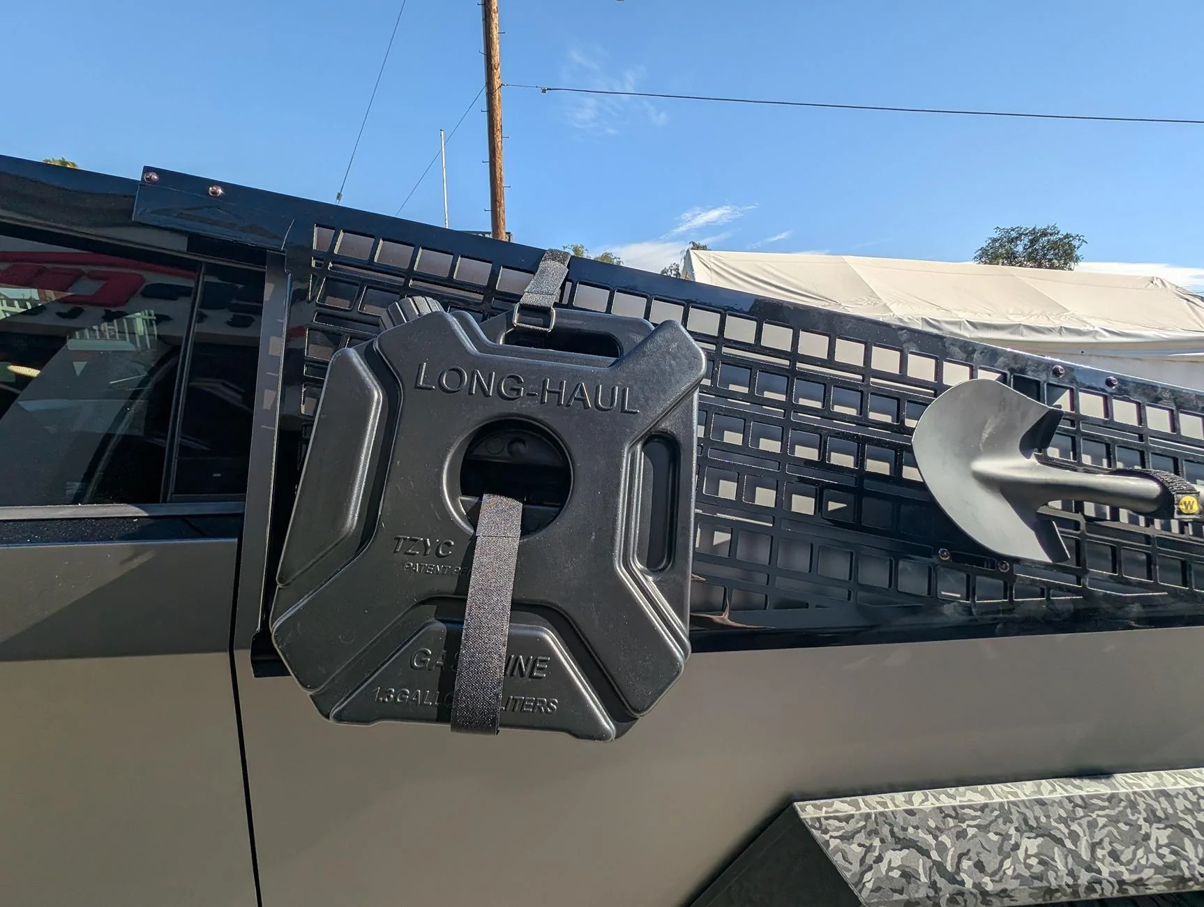 Tesla Cybertruck Share Your Cybertruck Customization Projects TESLA Cybertruck Molle Lights fender flares wrap vinyl ppf paint protection film los angeles 