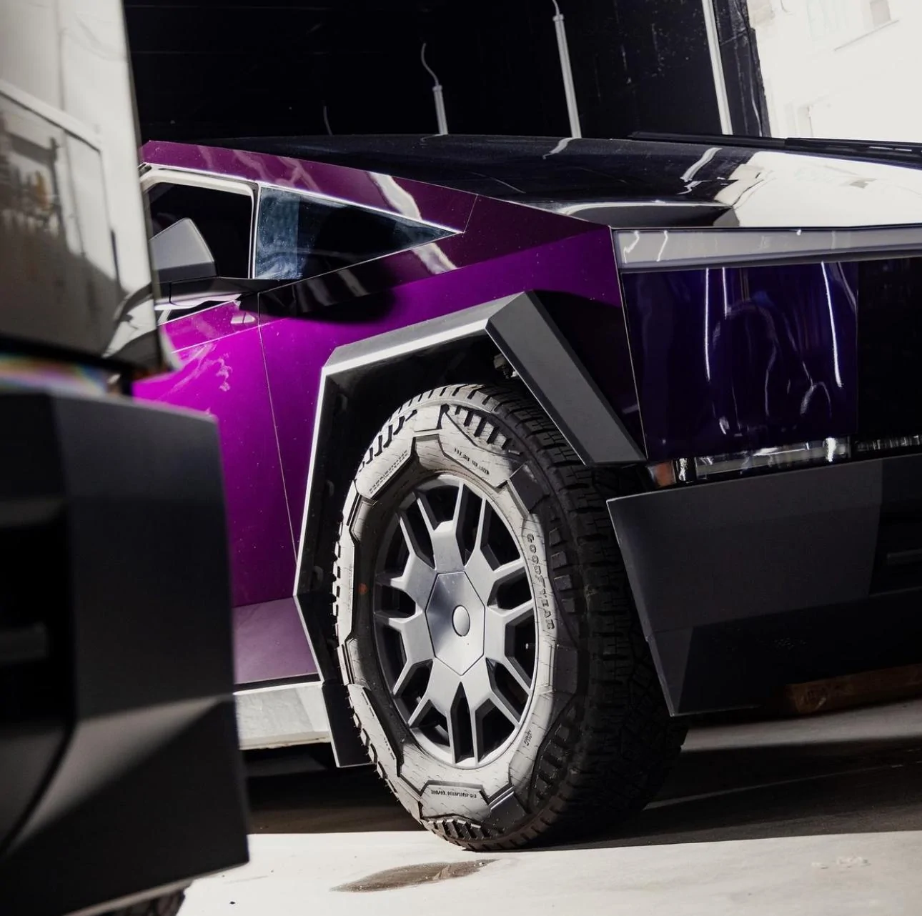 Tesla Cybertruck 🌟 CyberTruck complete in our (PURE PPF) OBSIDIAN PURPLE colored paint protection film! IMG_4870