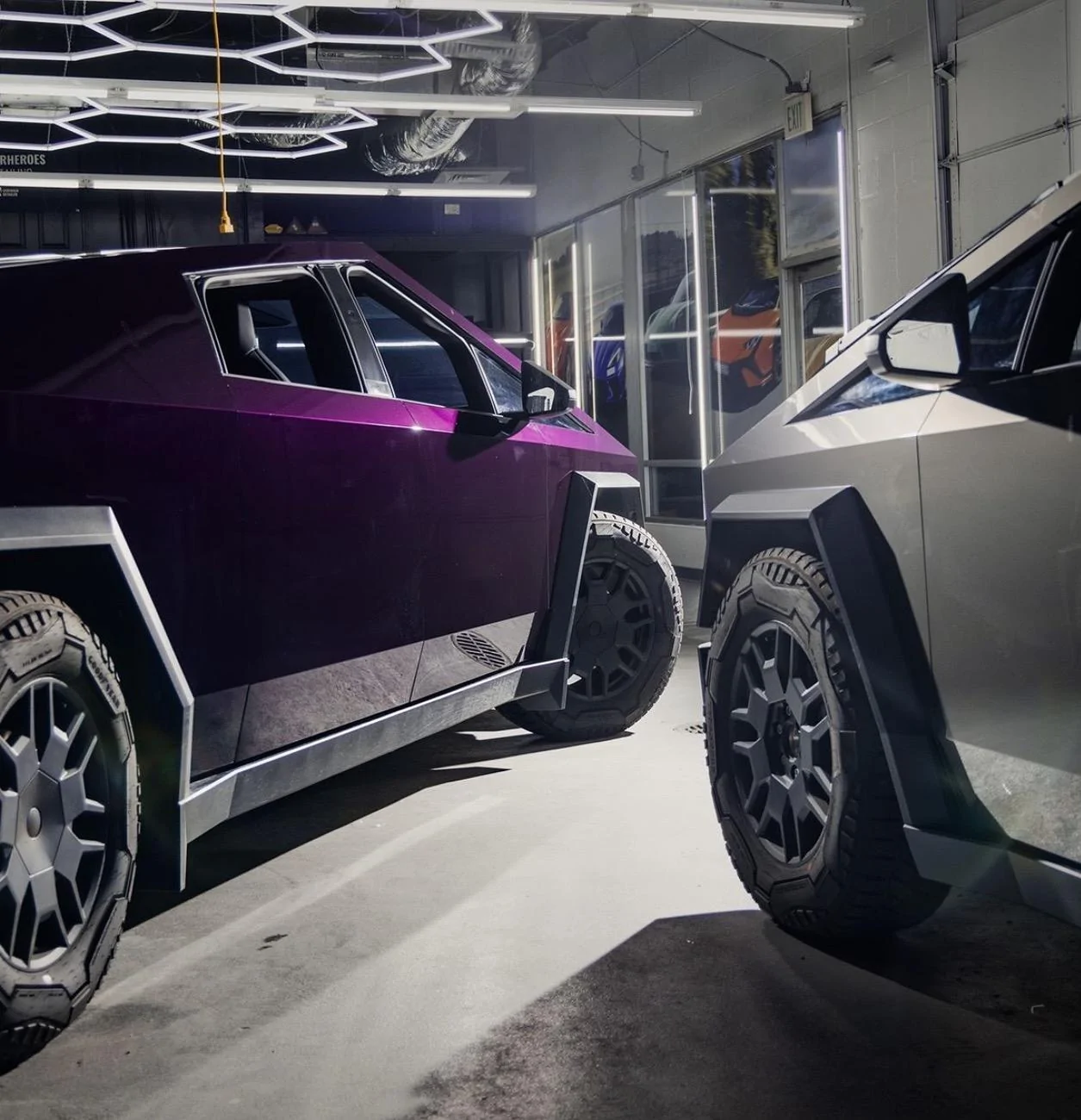 Tesla Cybertruck 🌟 CyberTruck complete in our (PURE PPF) OBSIDIAN PURPLE colored paint protection film! IMG_4872