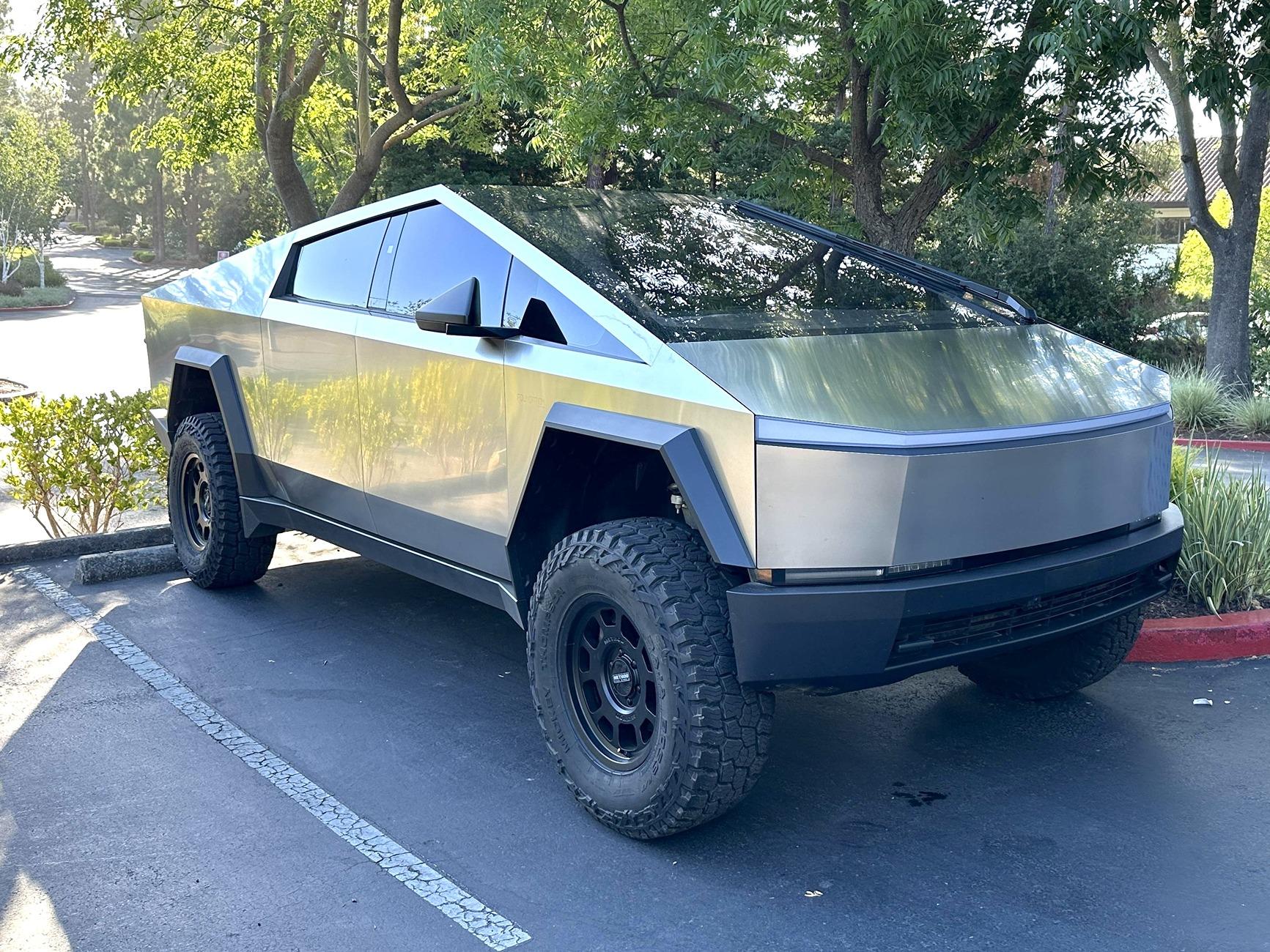 Tesla Cybertruck Mickey Thompson Baja Boss Tires (305/70r18) + 18" Method 705 Wheels (18x9) on Cybertruck IMG_4238