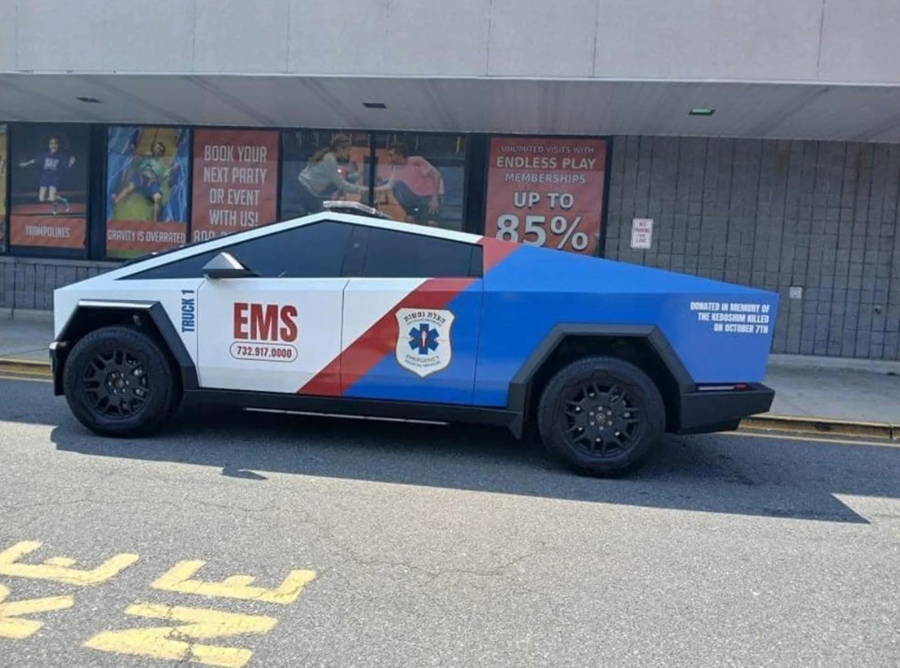 Tesla Cybertruck EMS Cybertruck! Deployed by Hatzulas Nefashos ambulance service in Lakewood, NJ tesla-cybertruck-ems-wrap-4